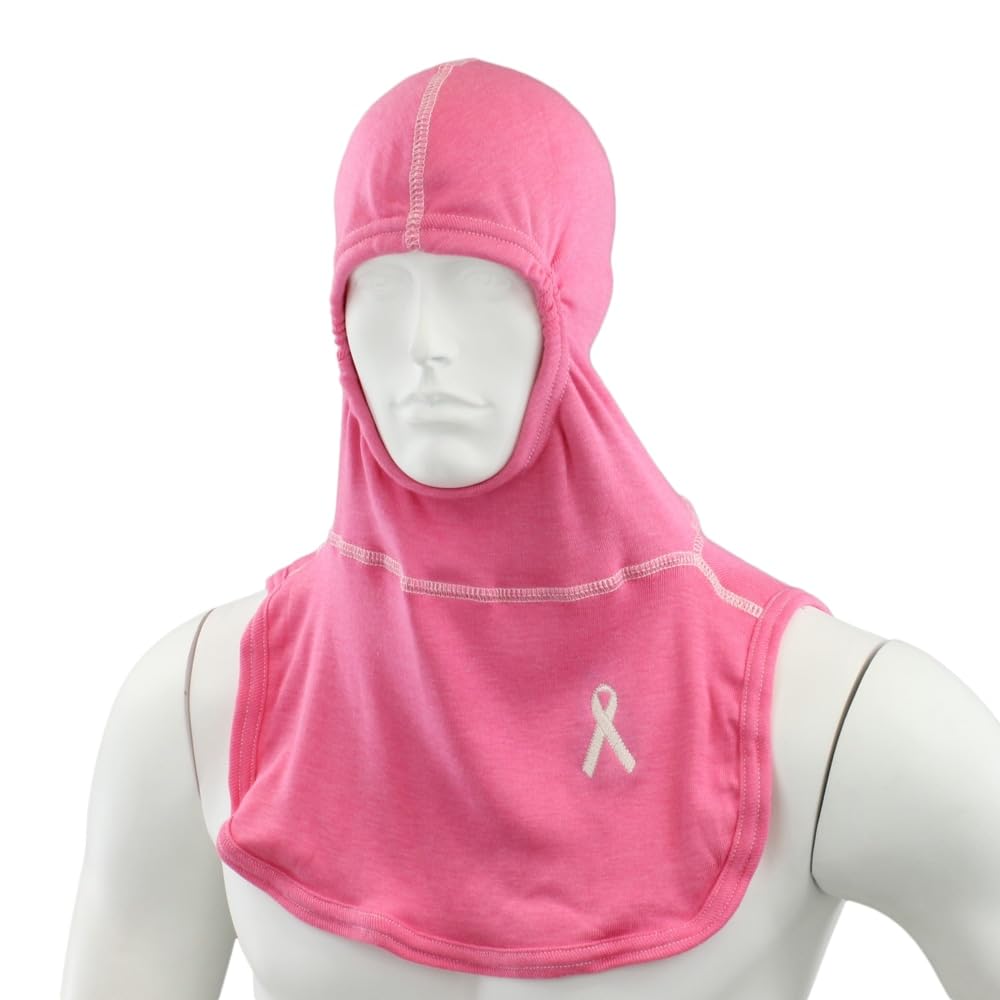 Majestic PAC II Nomex Blend Hood - NFPA 1971 Certified Firefighter Hood, Pink with Ribbon for Enhanced Visibility | Perfect for Wildland Firefighting & Emergency Response Scenarios