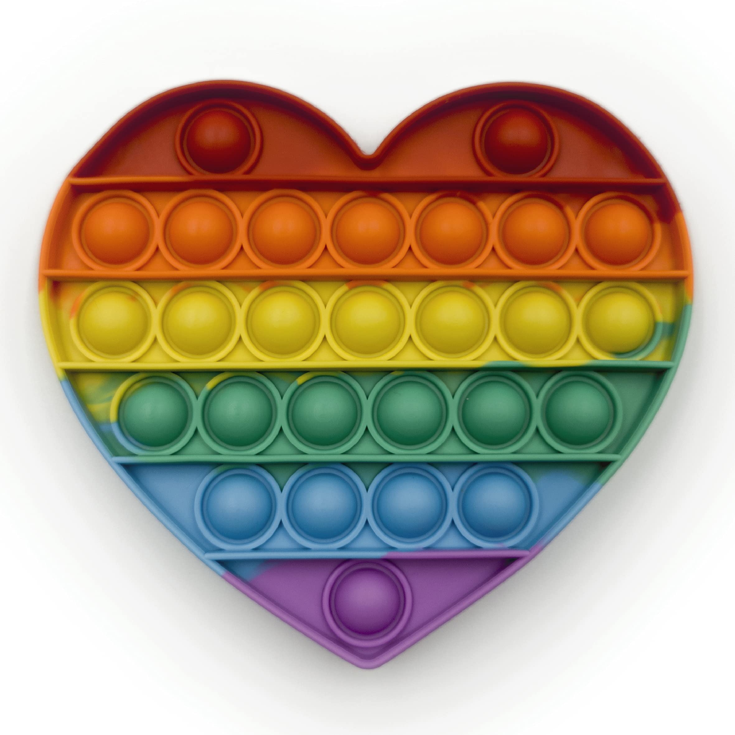 Droquimur Stress Relief Toy | Sensory Pop It Bubble Fidget Toy | Heart & Rainbow Multicolor Design | Anxiety Relief for Kids & Adults | Perfect for Home, Office & Travel Use