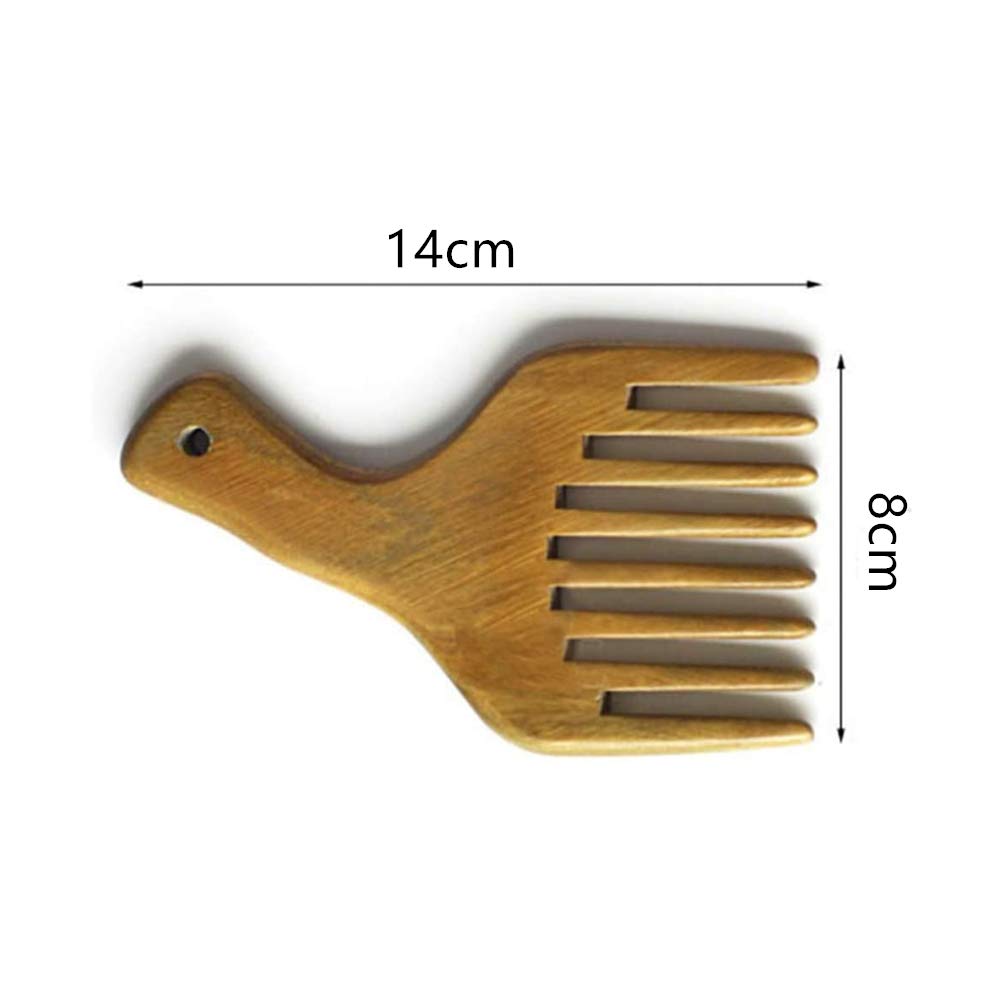 **Wide Tooth Wooden Hair Comb for Men & Women - Sandalwood Afro Hair Pick & Styler for Detangling, Styling & Hair Care - Perfect for Natural, Curly & Thick Hair**