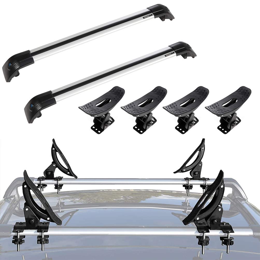 SCITOO Universal Roof Rack Cross Bars - Heavy Duty Kayak Carrier with Seat Belt-Style Straps for Hyundai Santa Fe 2013-2017 - Perfect for Outdoor Adventures, Camping & Water Sports Gear Transport