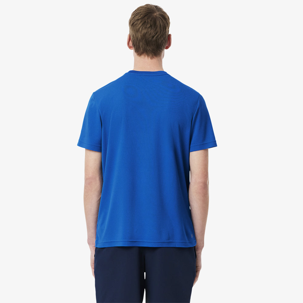 Lacoste Men's Novak Djokovic Tennis X Tee - Breathable Cotton Short Sleeve T-Shirt for Casual & Sports Wear - Blue/Navy Blue