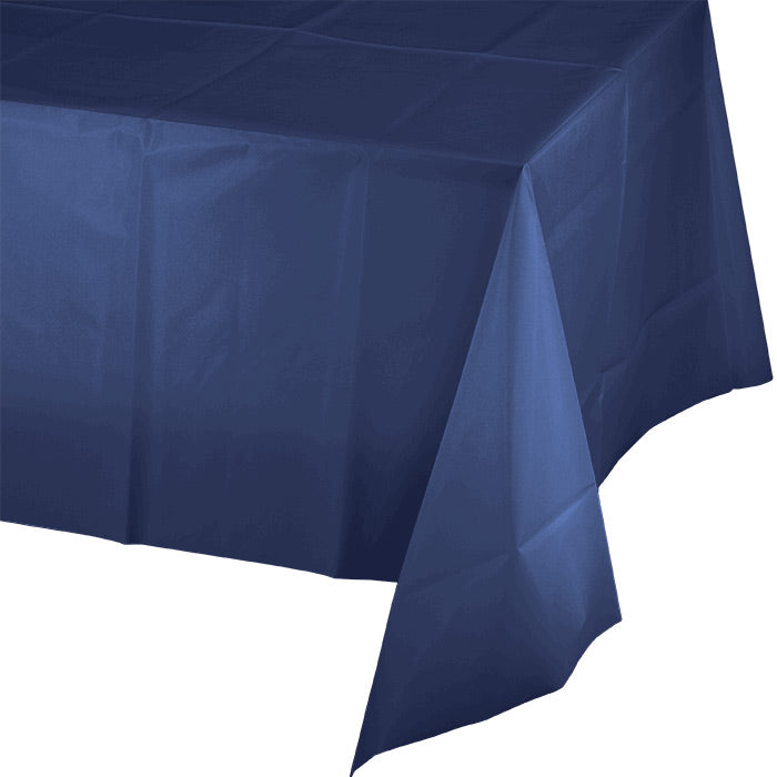 12-Piece Bulk Navy Blue Plastic Table Covers 54