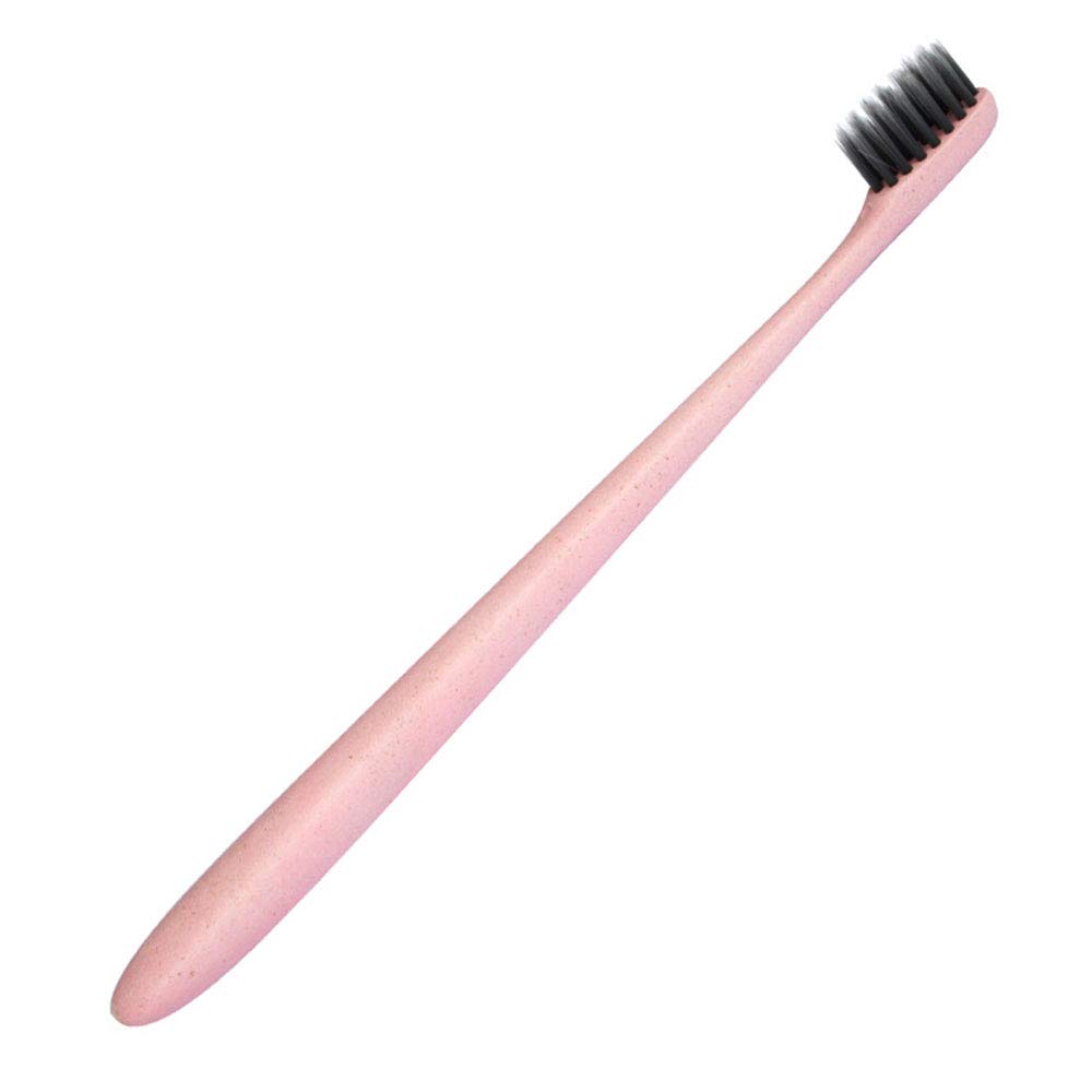 Eco-Friendly 10-Pack Wheat Straw Toothbrushes with Bamboo Charcoal Soft Bristles - Gentle for Sensitive Teeth & Gums - Family Set for Kids & Adults - Perfect for Travel & Daily Oral Care