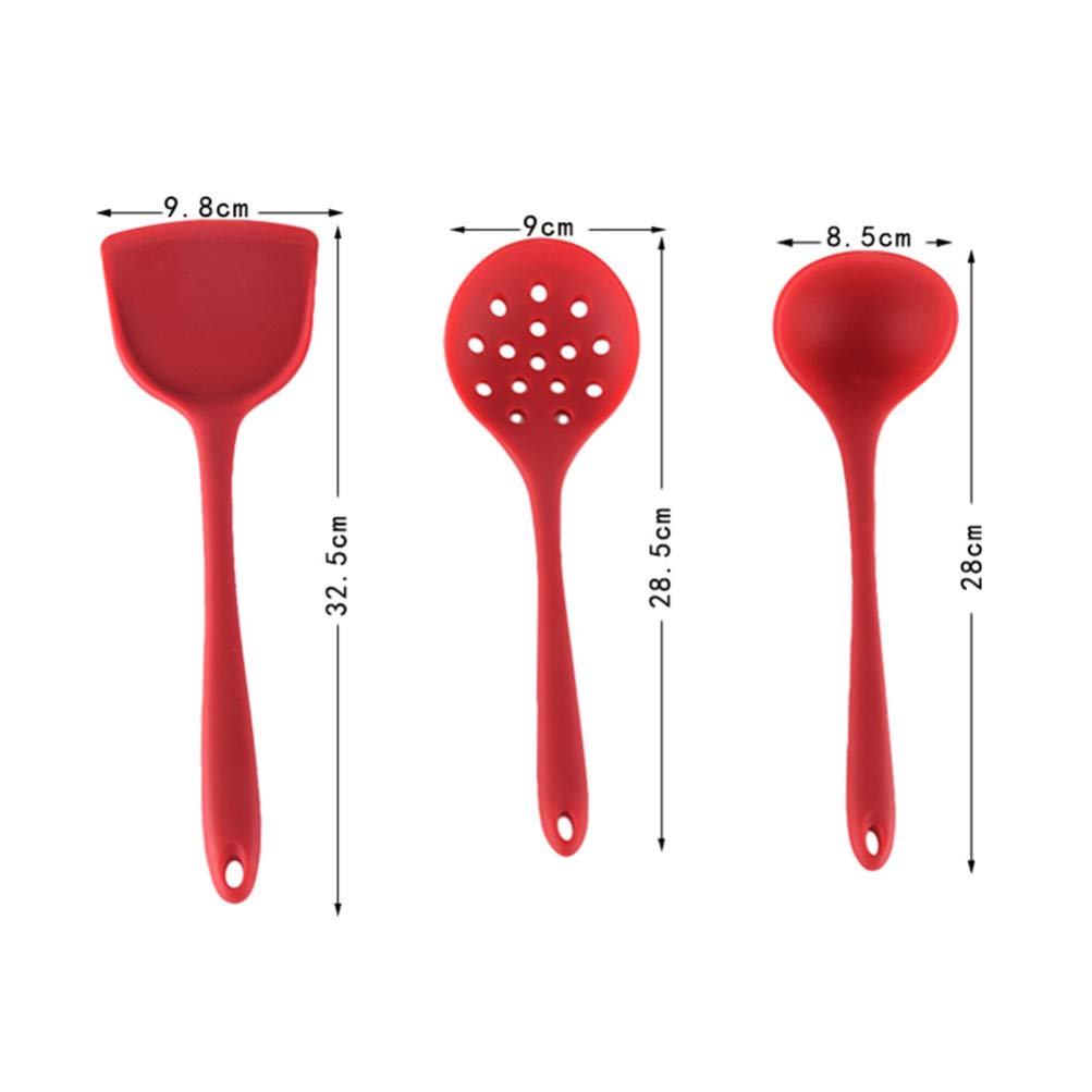 DOITOOL Nonstick Cooking Utensils 3-Piece Set - Heat Resistant Silicone Kitchen Tools for Non-Stick Pans, Pots & Cookware - Perfect for Frying, Baking & Sauteing