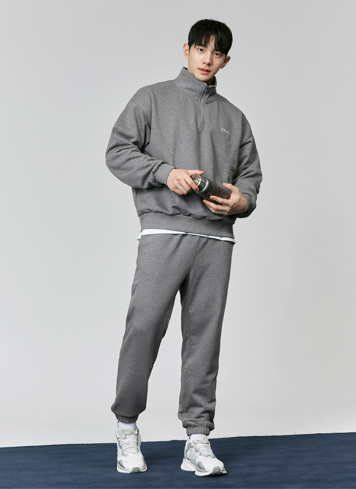 French Terry Loose Fit Jogger Pants for Men - Comfortable Casual Sweatpants with Elastic Waist & Pockets - Perfect for Lounge, Workout & Travel