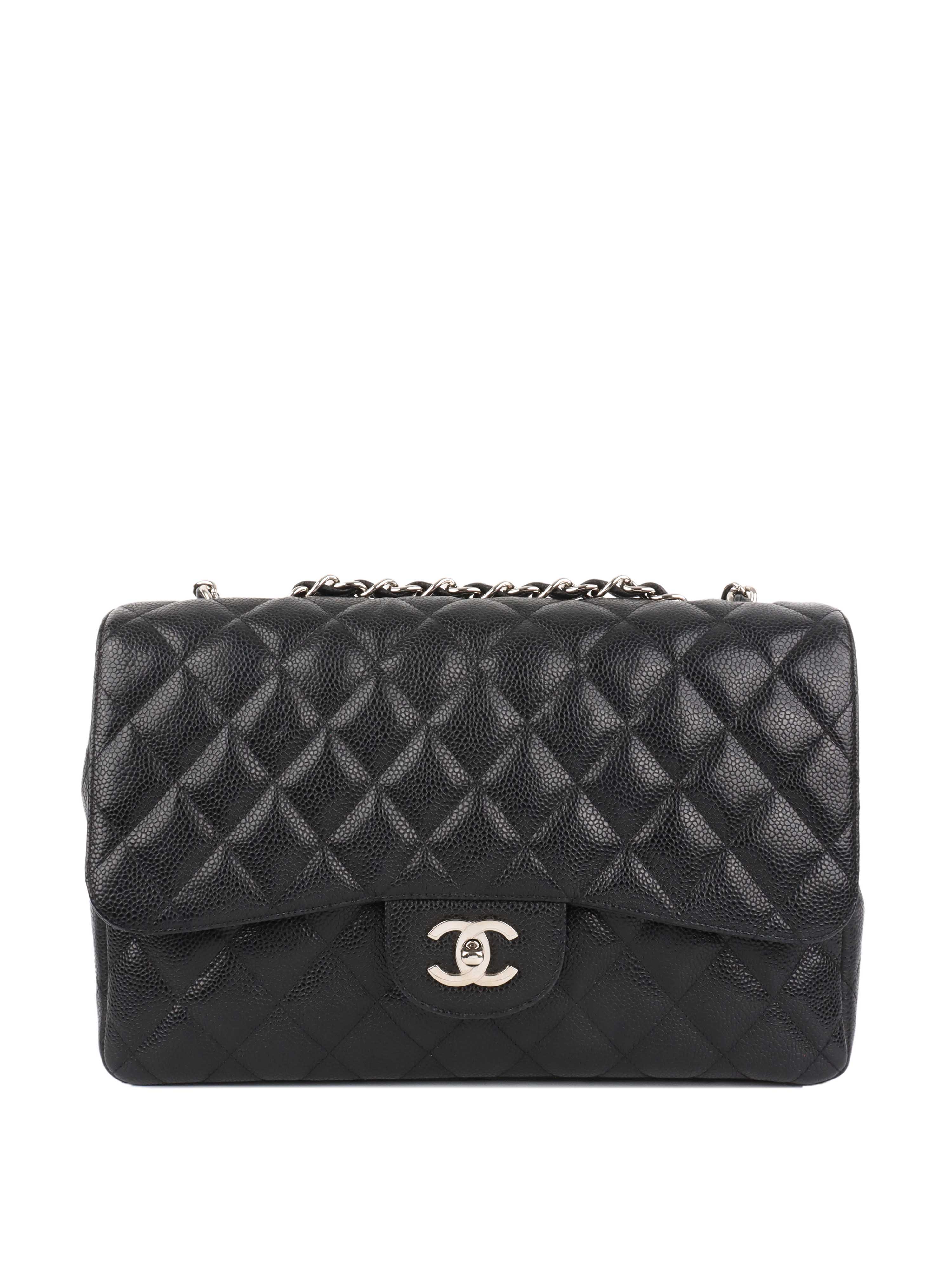 Authentic Chanel Black Jumbo Classic Flap Bag in Caviar Leather - Luxury Designer Handbag for Women, Perfect for Parties, Work & Everyday Use