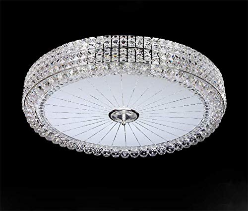 LITFAD Modern Crystal Drum Flush Mount Ceiling Light - 16