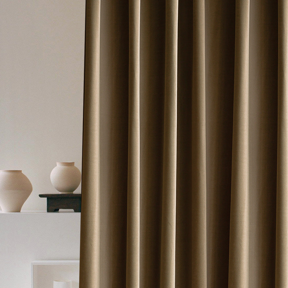 Luxury Blackout Curtains - Dark Jungle Green & Velvet Fabric - Heavyweight Thermal Insulated Drapes with Soft Top Back Tab for Bedroom & Living Room
