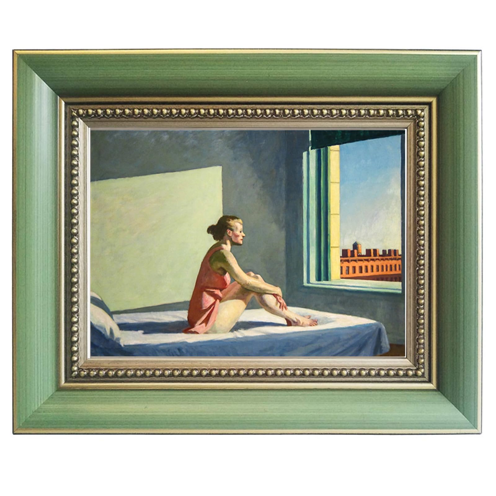 Vintage 5x7 Green Wood Picture Frame with Glass - Wall or Tabletop Display for Photos & Art