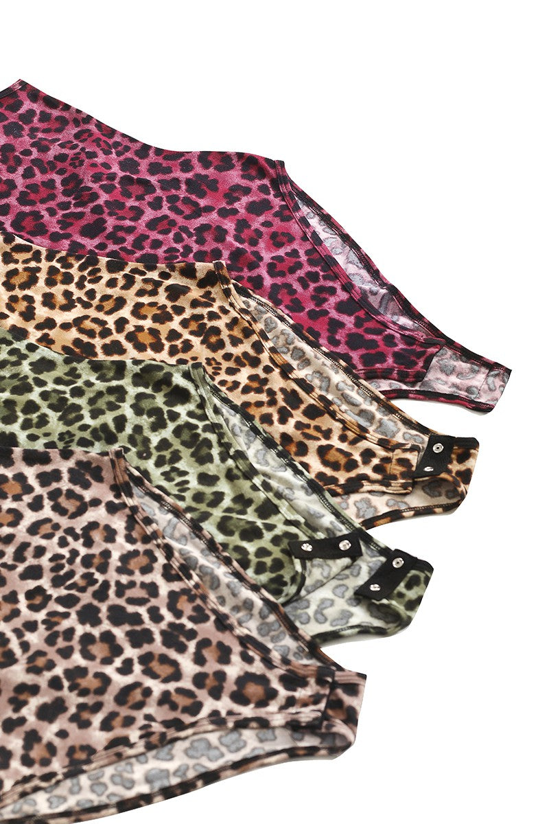 Leopard Print Racerback Bodysuit for Women - Sexy & Comfortable One-Piece Outfit for Party, Club, or Date Night