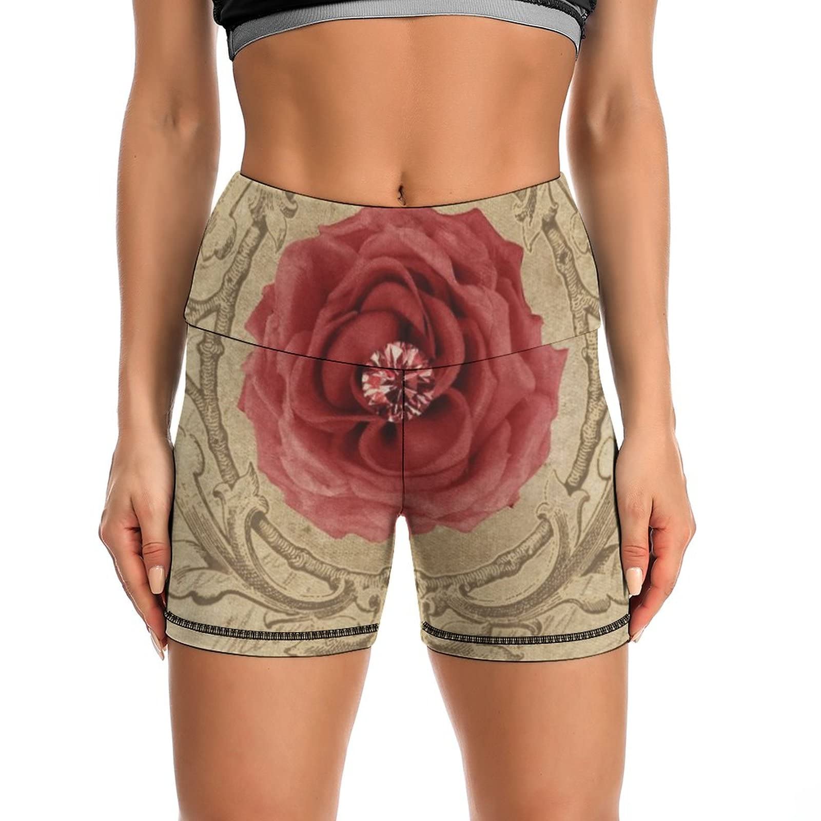 JZDACH Women's High Waist Yoga Shorts - Tummy Control Workout Shorts for Running, Gym & Lounge - Breathable Athletic Shorts for Women