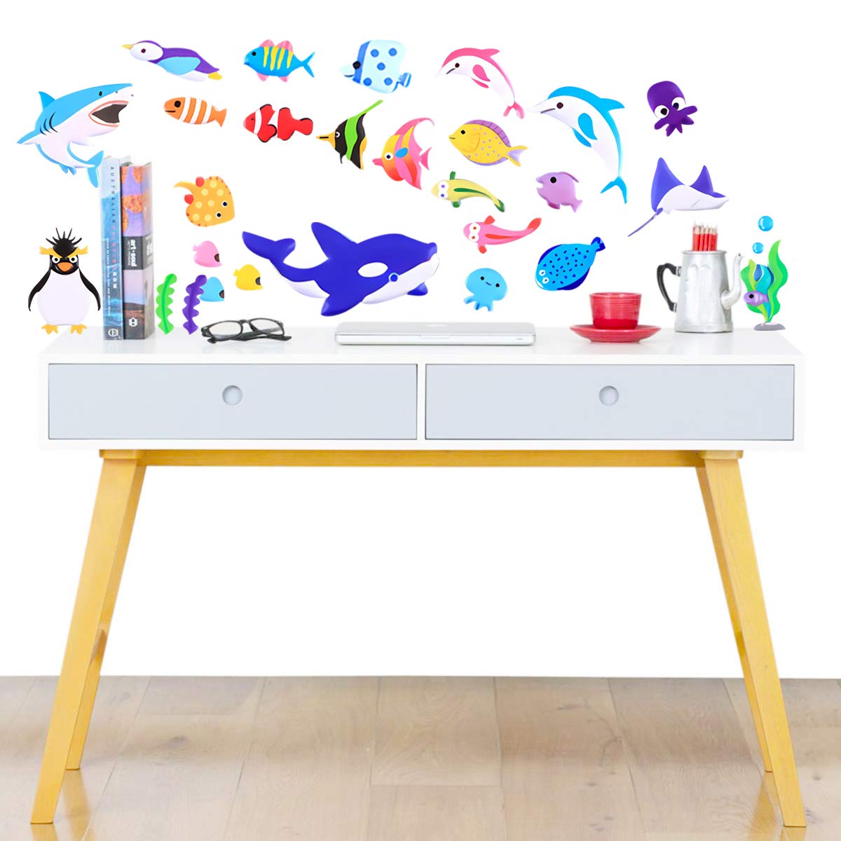 500+ 3D Puffy Ocean Animal Stickers for Kids - 10 Different Sheets Bulk Pack, Scrapbooking Supplies, Classroom Rewards, Birthday Party Favors for Boys & Girls | Perfect for DIY Crafts, School Projects, and Teacher Gifts
