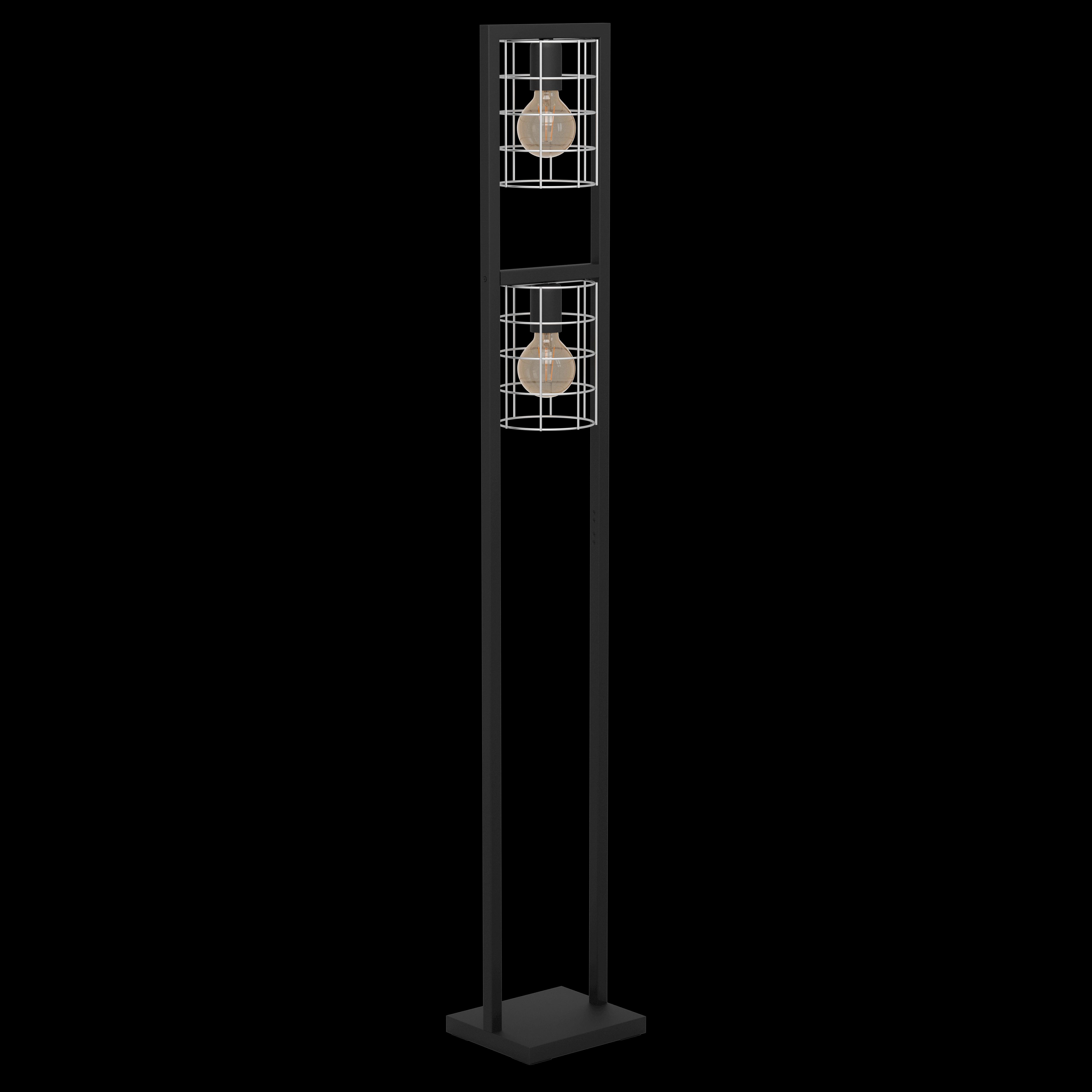 Eglo Jubily 2-Light Black Metal Floor Lamp with Zinc Wire Shades - Modern Lighting for Living Room, Bedroom & Office Decor
