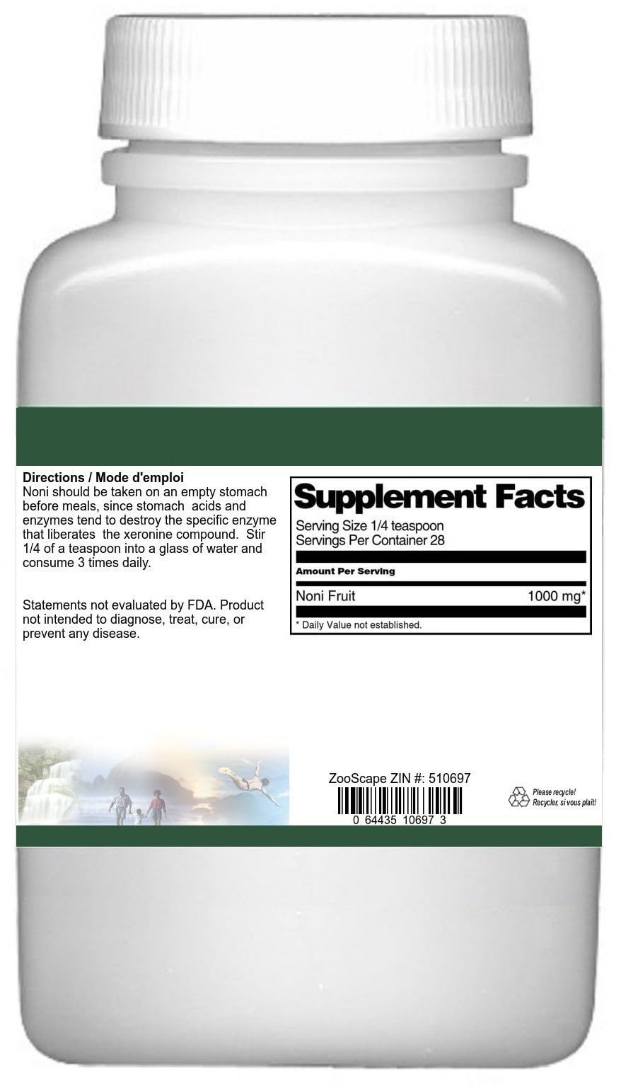 Organic Noni Fruit Powder 1 oz (30g) - Pure & Natural Superfood Supplement for Immune Support, Energy Boost & Wellness - Use in Smoothies, Juices, Teas & Baking