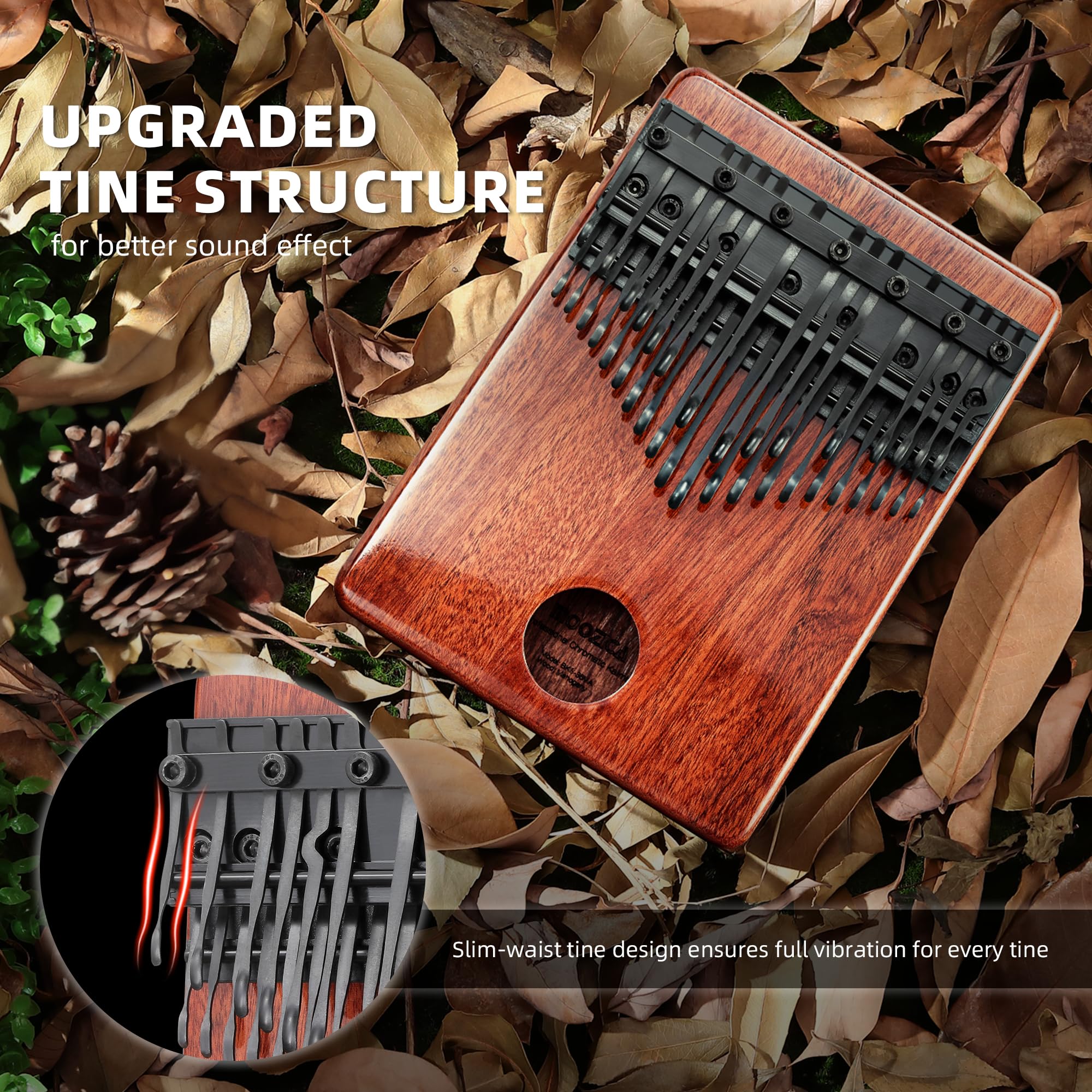 MOOZICA 36 Key Chromatic Kalimba Thumb Piano - Professional Double Layer Symmetrical Layout with 36 Tines, Premium Mahogany Wood Musical Instrument - Perfect for Music Lovers, Beginners & Gift Giving (BKS36-N) | Home Practice, Meditation, Music Therapy & Performance