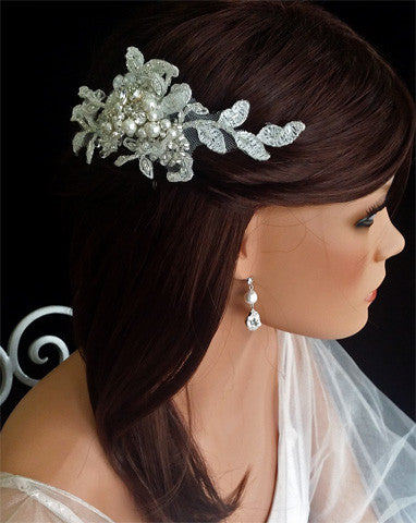 Elegant Bridal Headpiece - Soft Romantic Lace Hair Comb for Weddings by Kezani | Perfect for Bridal Shower, Wedding Ceremony & Romantic Photo Shoots