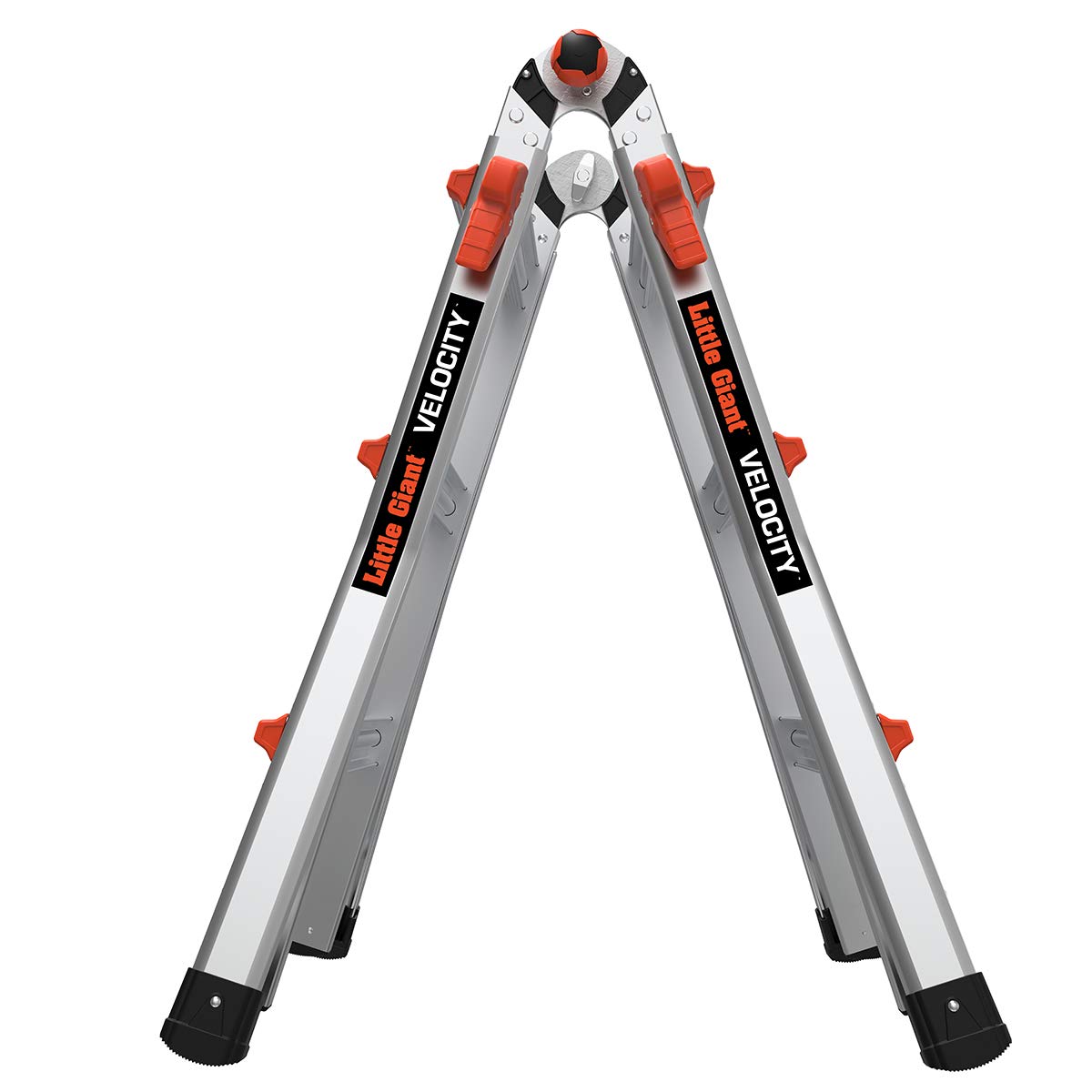 Little Giant Ladder Systems Velocity 13 Ft Multi-Position Ladder (15413-001) with Work Platform Accessory (10104) - Heavy Duty Aluminum Extension Ladder for Home Improvement, Construction, and Roofing Projects