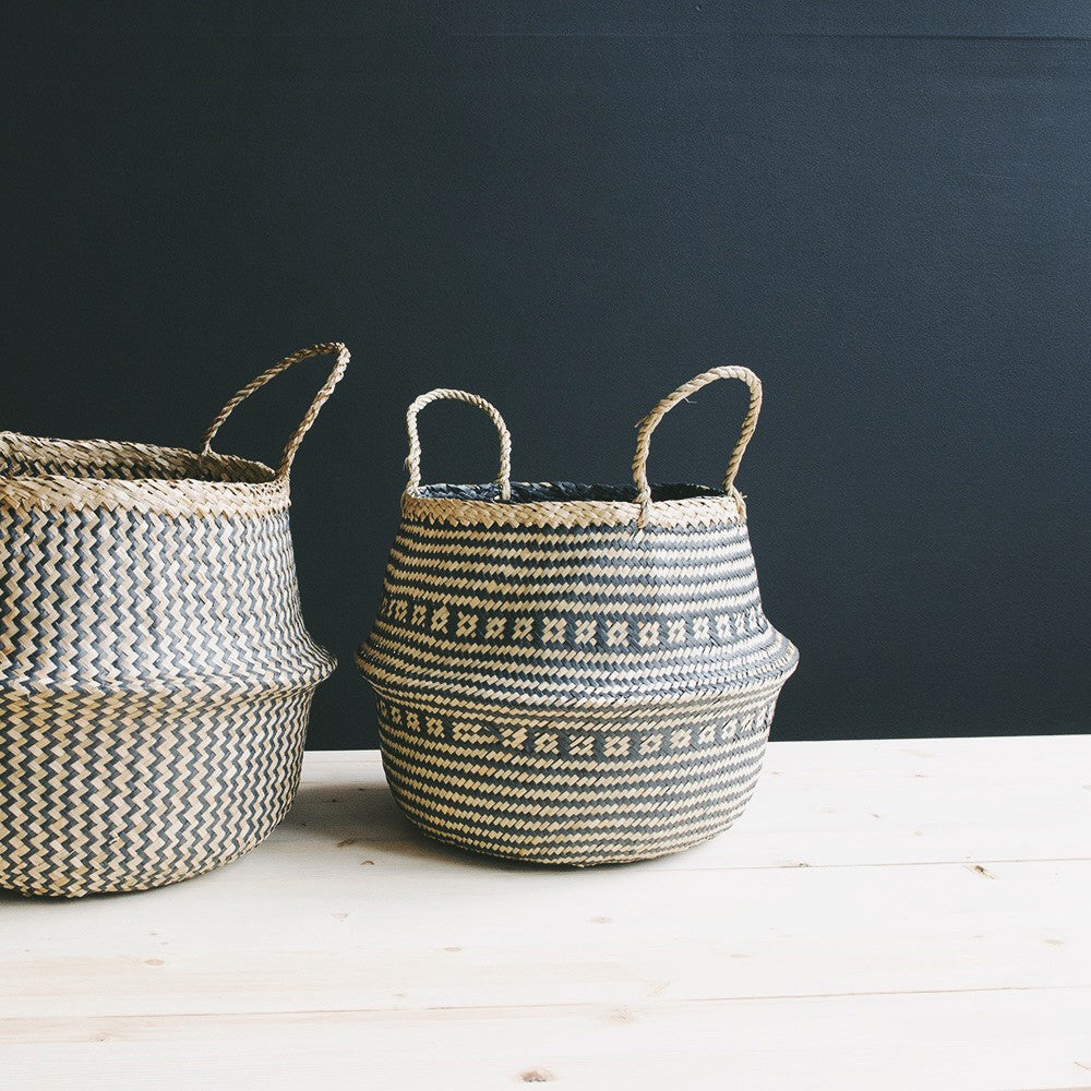 Premium Jane Rice Belly Basket - Handwoven Natural Fiber Storage Bin for Home Organization - Perfect for Kitchen, Bathroom, Nursery & Living Room Decor
