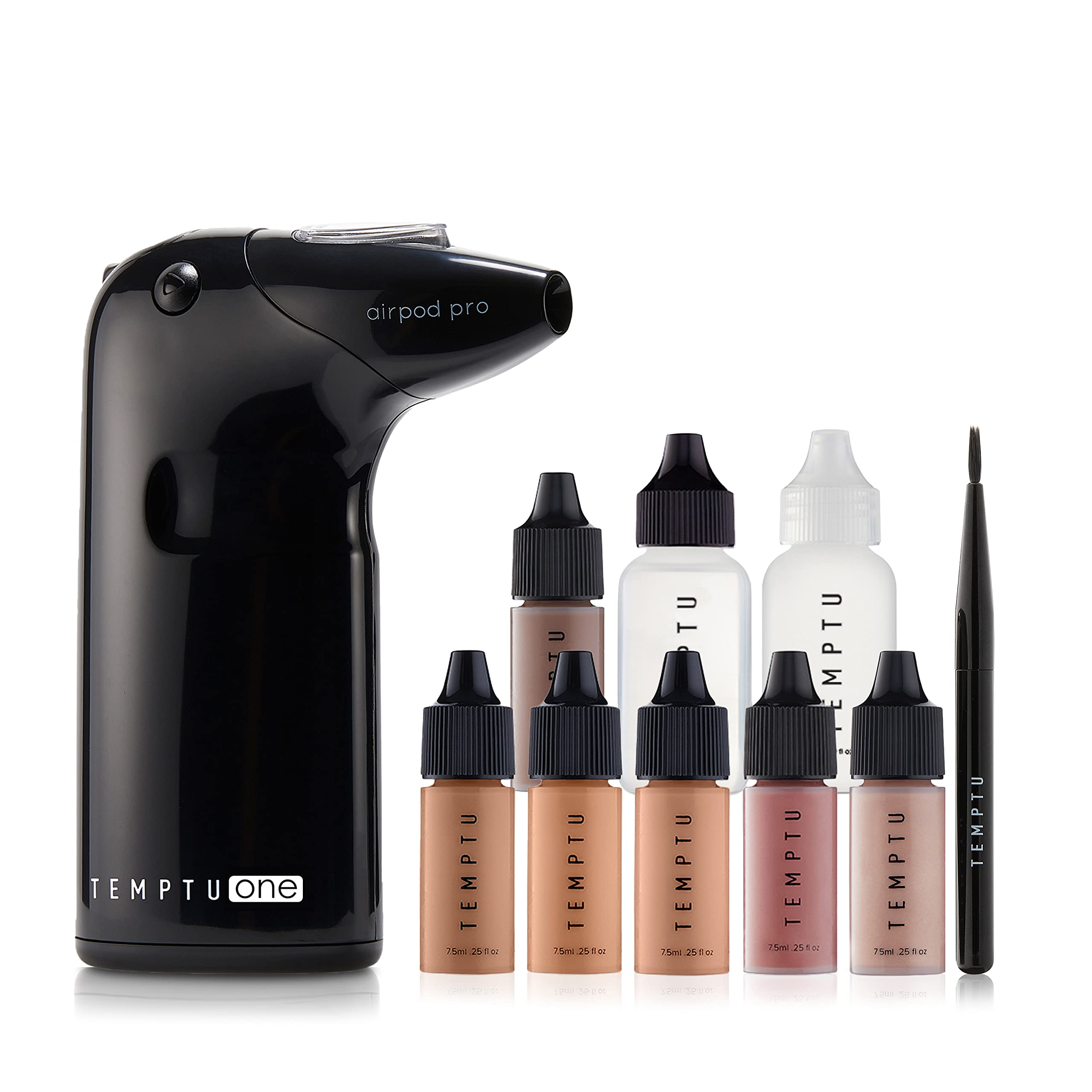 TEMPTU One Airbrush Makeup Kit with Cordless Compressor - 11 Piece Set with 6 Shades, Portable Airbrush Machine, Foundation, Blush, Bronzer & Concealer for Flawless Complexion | Professional Makeup Application for Weddings, Photos & Everyday Use