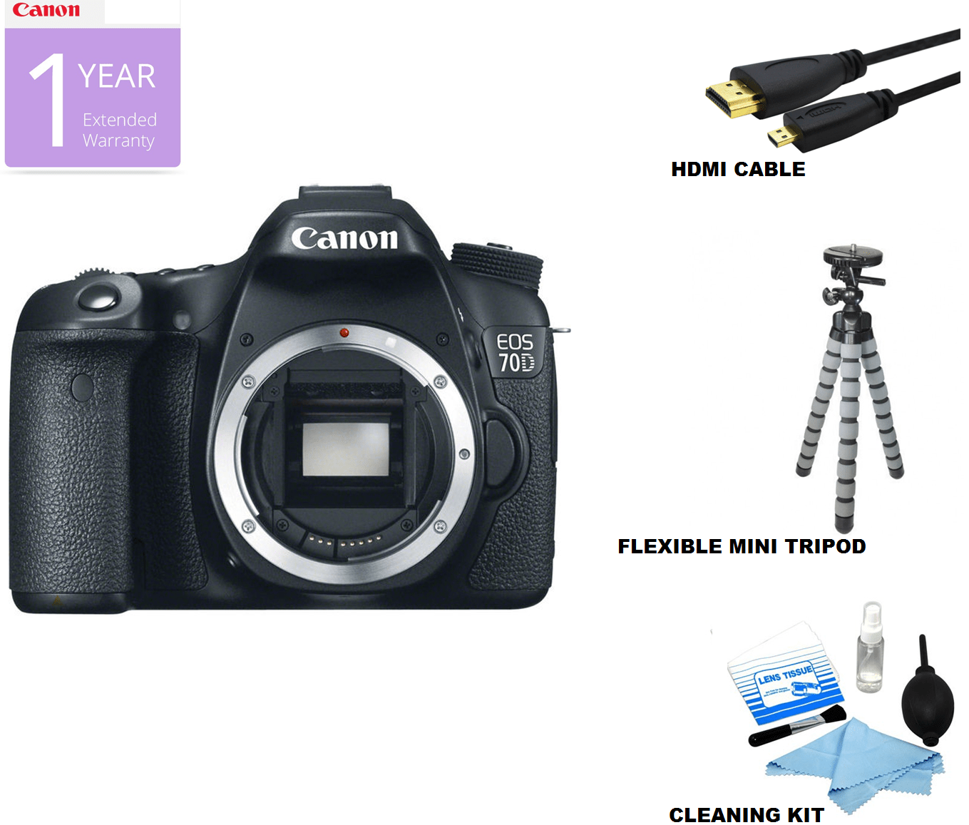 Canon EOS 70D/80D DSLR Camera Body Only - Professional Digital SLR for Photography & Videography - USA Deluxe Bundle - Perfect for Travel, Events & Portrait Photography