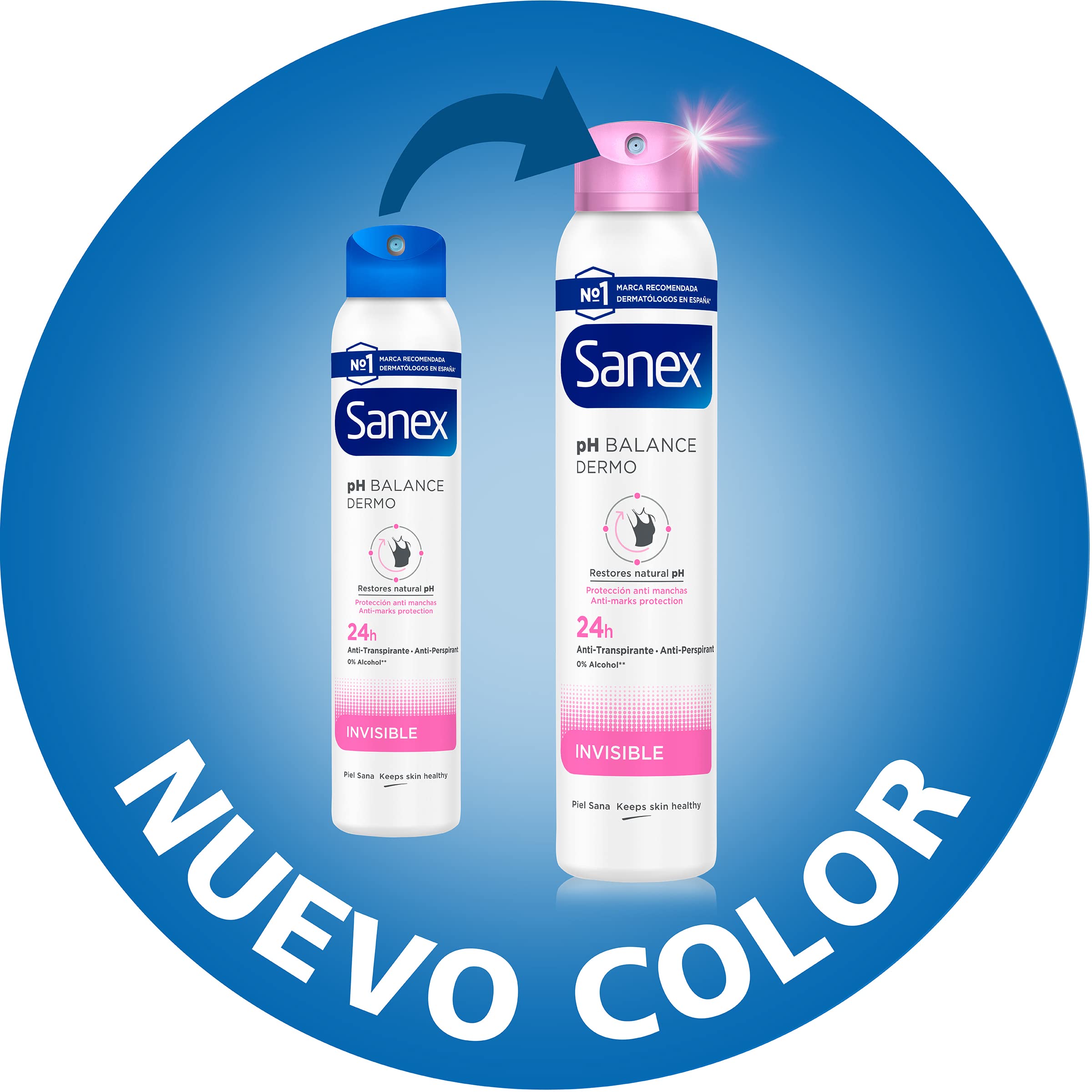Sanex Dermo Invisible Deodorant Spray for Women & Men - 48H Freshness Protection - Alcohol-Free & Gentle Formula - Ideal for Sensitive Skin | Gym, Work & Daily Use