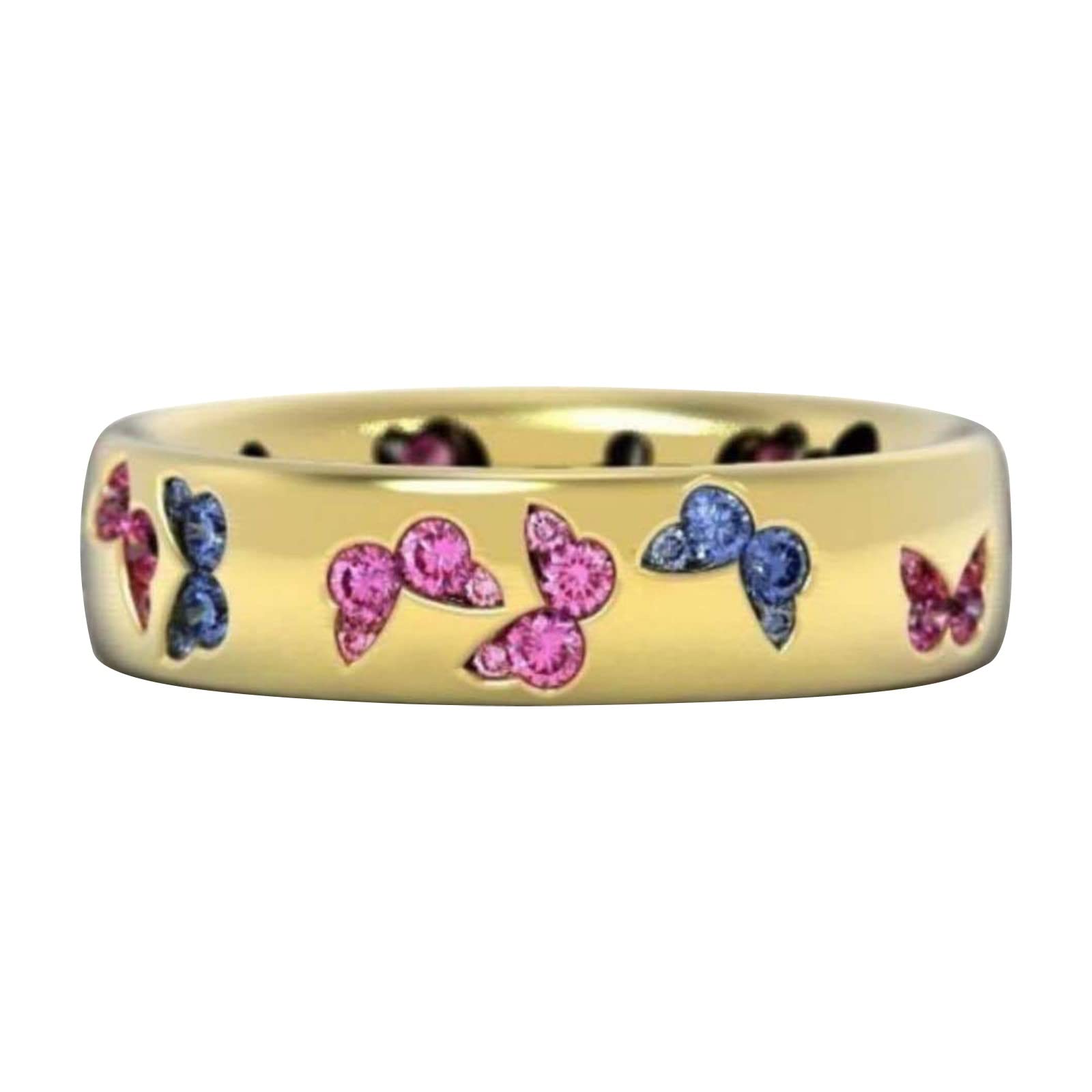 Butterfly Crystal Ring for Women - Elegant Diamond Jewelry Gift for Mother's Day & Special Occasions