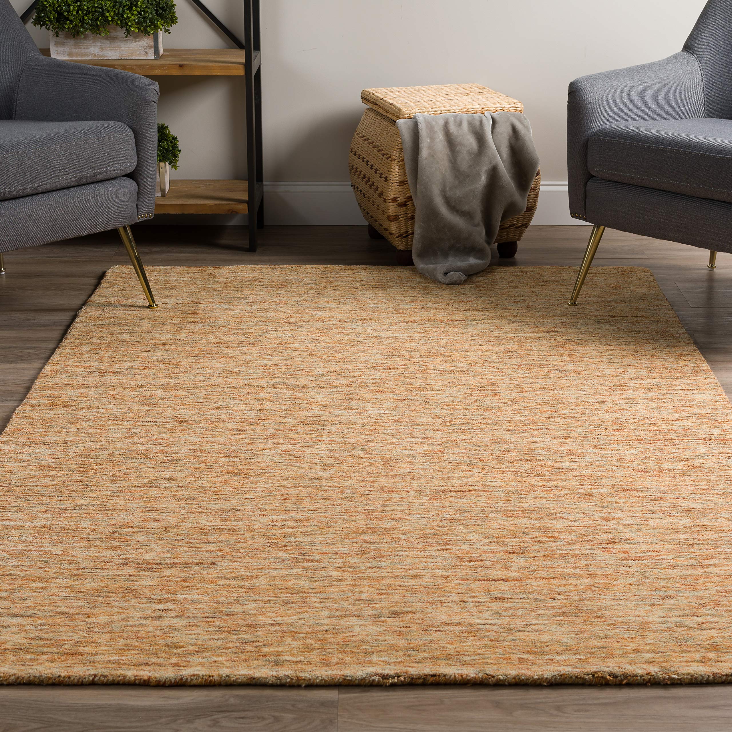 Addison Rugs Heather Area Rug 5x7.6 Feet, Soft Non-Slip Living Room Rug, Paprika Red Modern Design - Perfect for Bedroom, Living Room & Home Decor