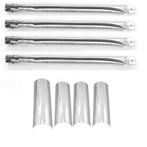 Master Forge P3018 & SH3118B Gas Grill Replacement Repair Kit - 4 Stainless Steel Burners & Heat Plates | Outdoor BBQ Grill Parts for Backyard Cooking, Camping, and Patio Parties