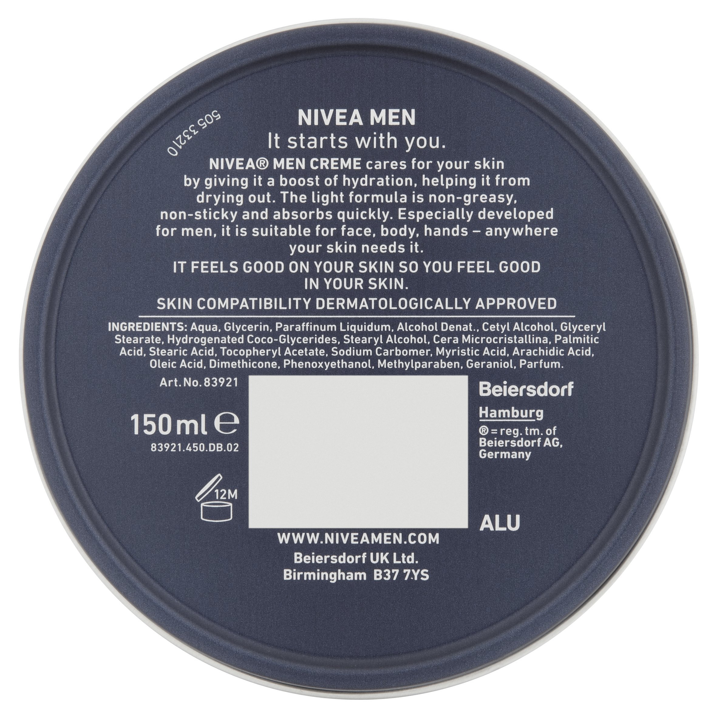 Nivea Men Creme for Dry Skin - 150ml Hydrating Face Moisturizer for Men | Daily Skincare & Post-Shave Relief
