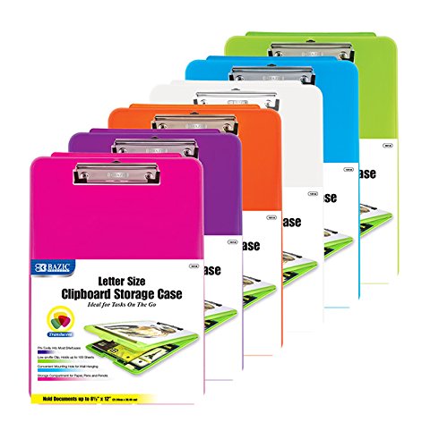 Bazic 12-Pack Translucent Clipboard Storage Case - Durable Plastic File Organizer for School, Office & Home Use - Perfect for Documents, Papers & Important Files