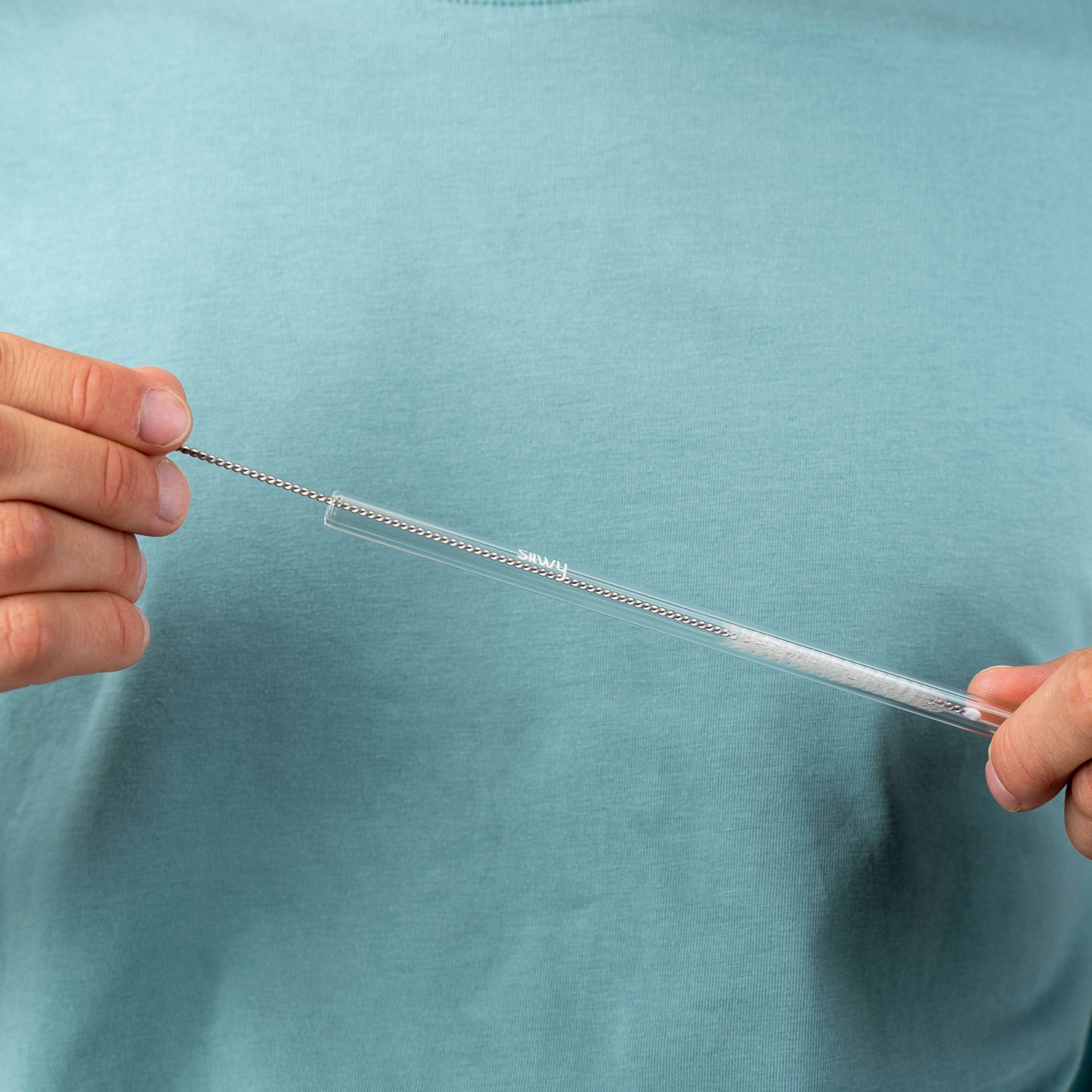 Silwy Stainless Steel Straw Set - Reusable Metal Drinking Straws for Smoothies, Iced Coffee & Cocktails - Perfect for Home, Office & Travel