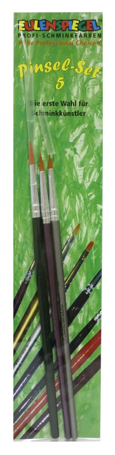 Professional Face Painting Brush Set - 5 Pieces (3 Oval & Round Brushes Sizes 2,3,4) - Perfect for Halloween, Cosplay & Kids Party Makeup