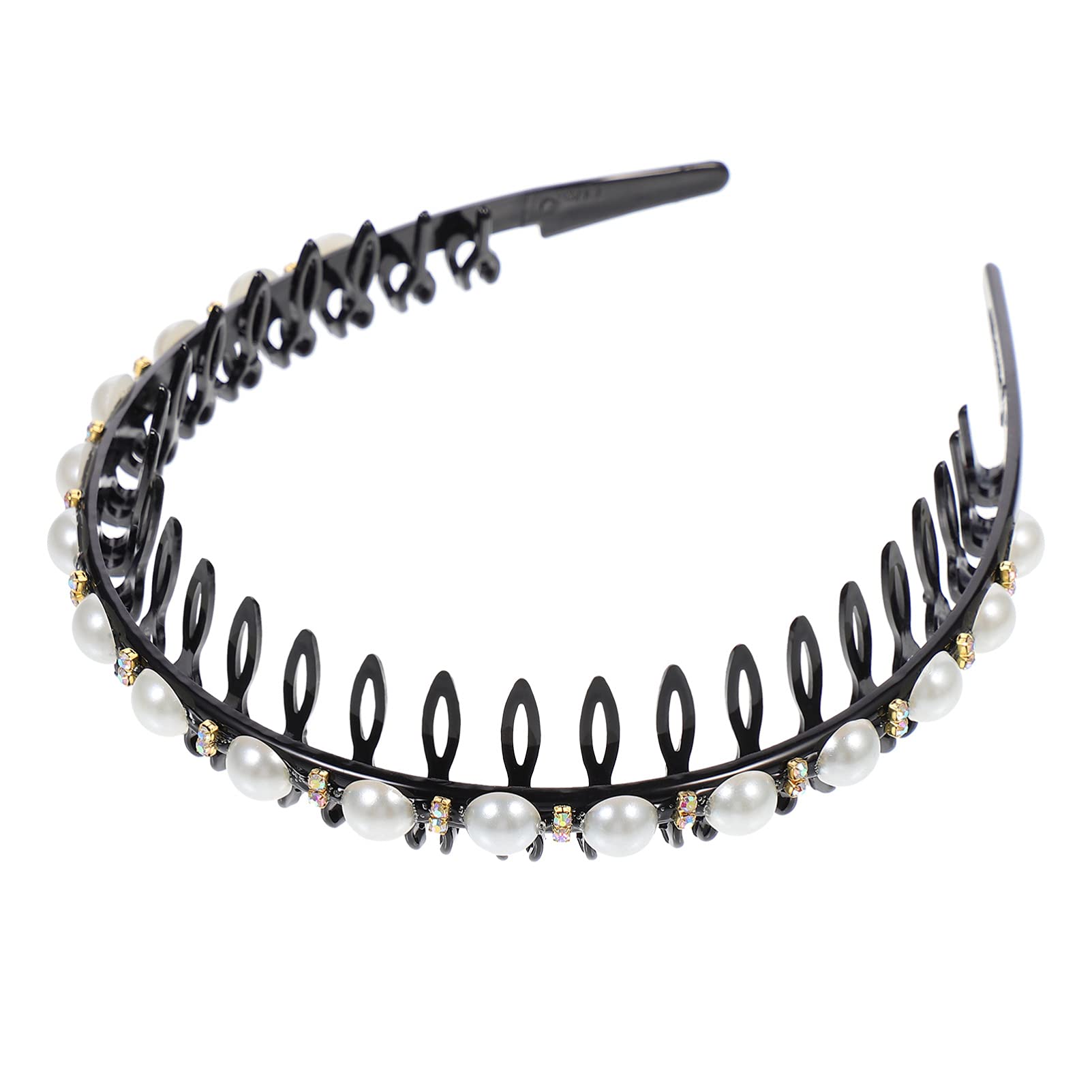 Beaupretty Pearl Headband Wide Comb Hairband - Elegant Pearls Hair Hoop with Teeth Comb for Women & Girls | Perfect Summer Hair Accessories for Weddings, Parties & Everyday Wear