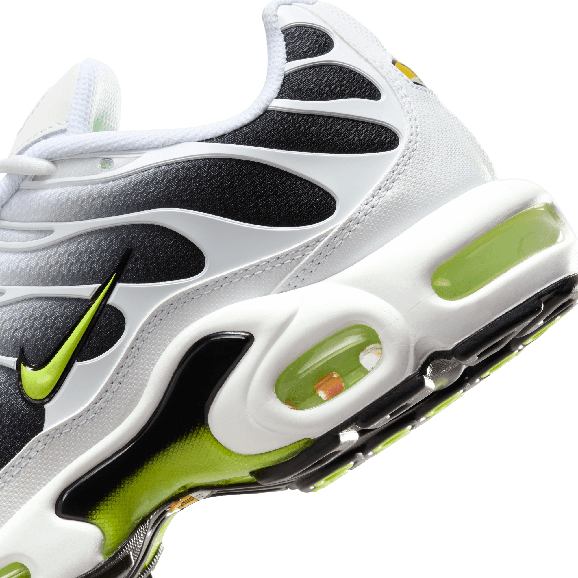 Nike Air Max Plus Running Shoes - White/Volt/Black - Lightweight Cushioned Sneakers for Men & Women - Perfect for Jogging, Gym Workouts & Casual Wear