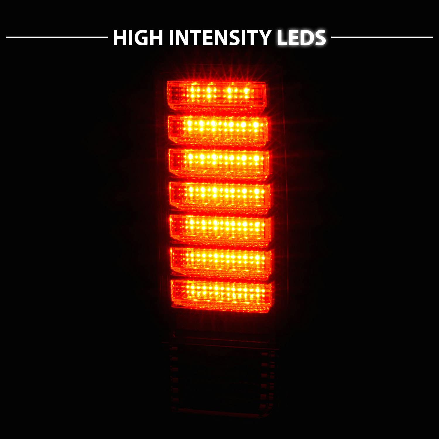 AmeriLite Red/Clear LED Replacement Brake Turn Signal Tail Lights Set for Hummer H2 - Left & Right Side - Durable & Bright LED Lights for Improved Safety & Style - Perfect for Off-Roading, Night Driving & Car Customization