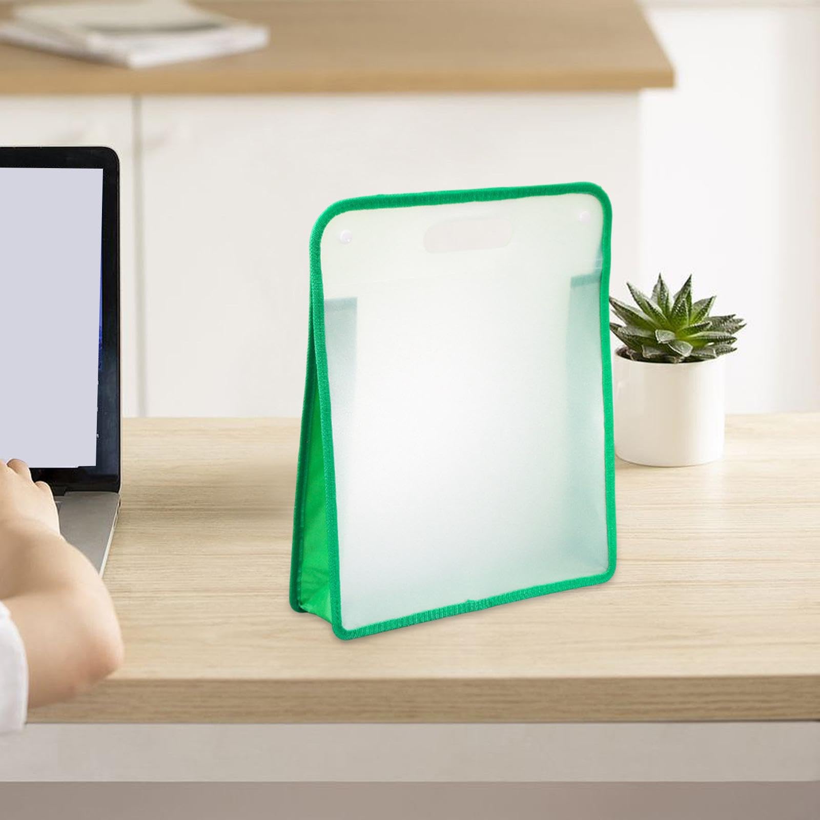 Oshhni Clear Waterproof File Bag - Art Portfolio Document Holder for School, Office, Classroom & Home - Portable Organizer for Projects, Papers & Supplies (Green) | Perfect for Students, Teachers & Professionals