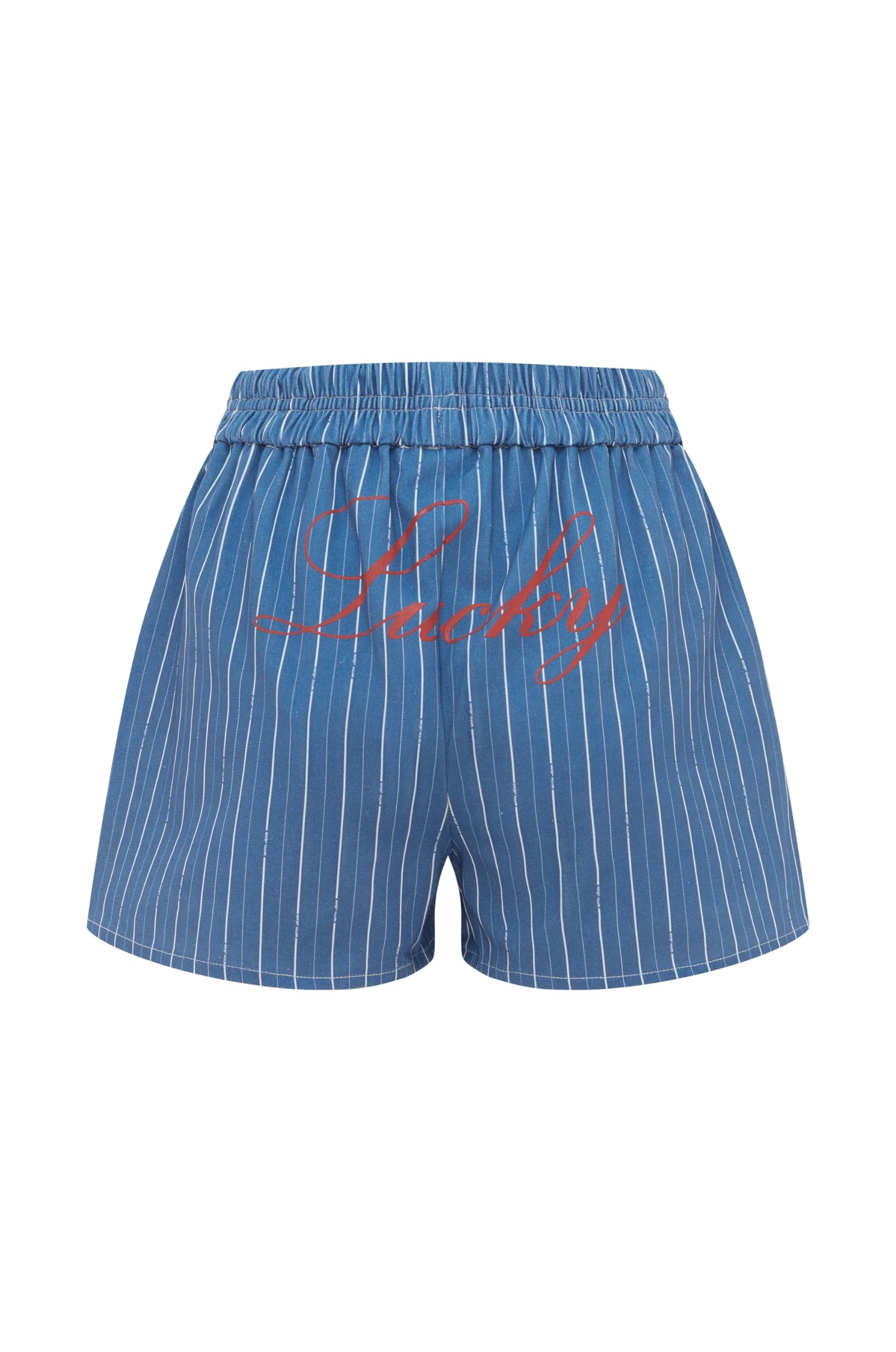 Faretumiya Women's Striped Elastic High Waist Straight Leg Summer Shorts - Casual Lounge Pajama & Y2K Sweat Shorts for Beach, Yoga, and Home Wear