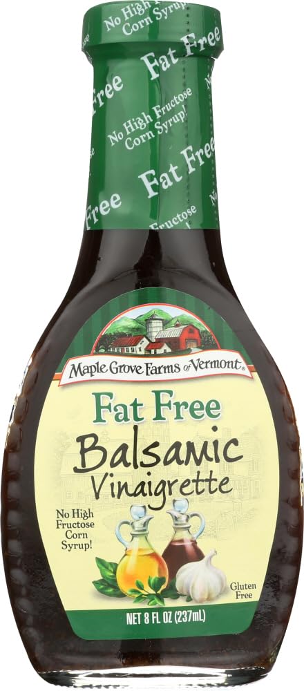 Fat Free Balsamic Vinaigrette Salad Dressing by Maple Grove Farms - 8 oz Bottle | Healthy Low Calorie Dressing for Salads, Veggies & Meal Prep