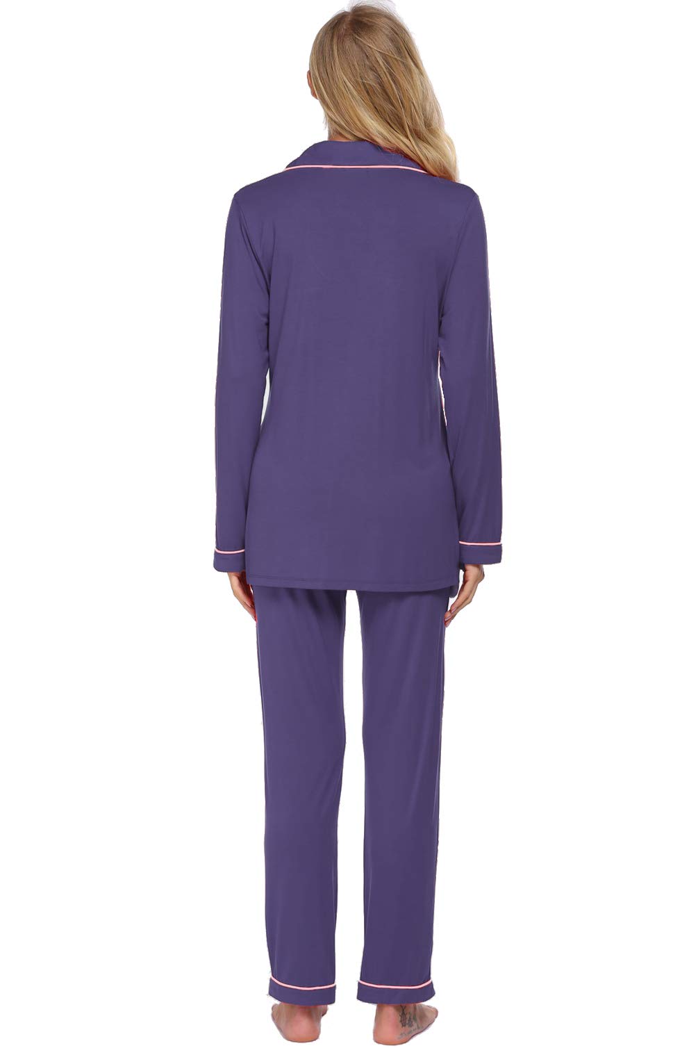 Women's Soft Long Sleeve Pajama Set - Button Down Sleepwear & Lounge Outfit for Cozy Nights, Relaxing at Home, and Gift Giving