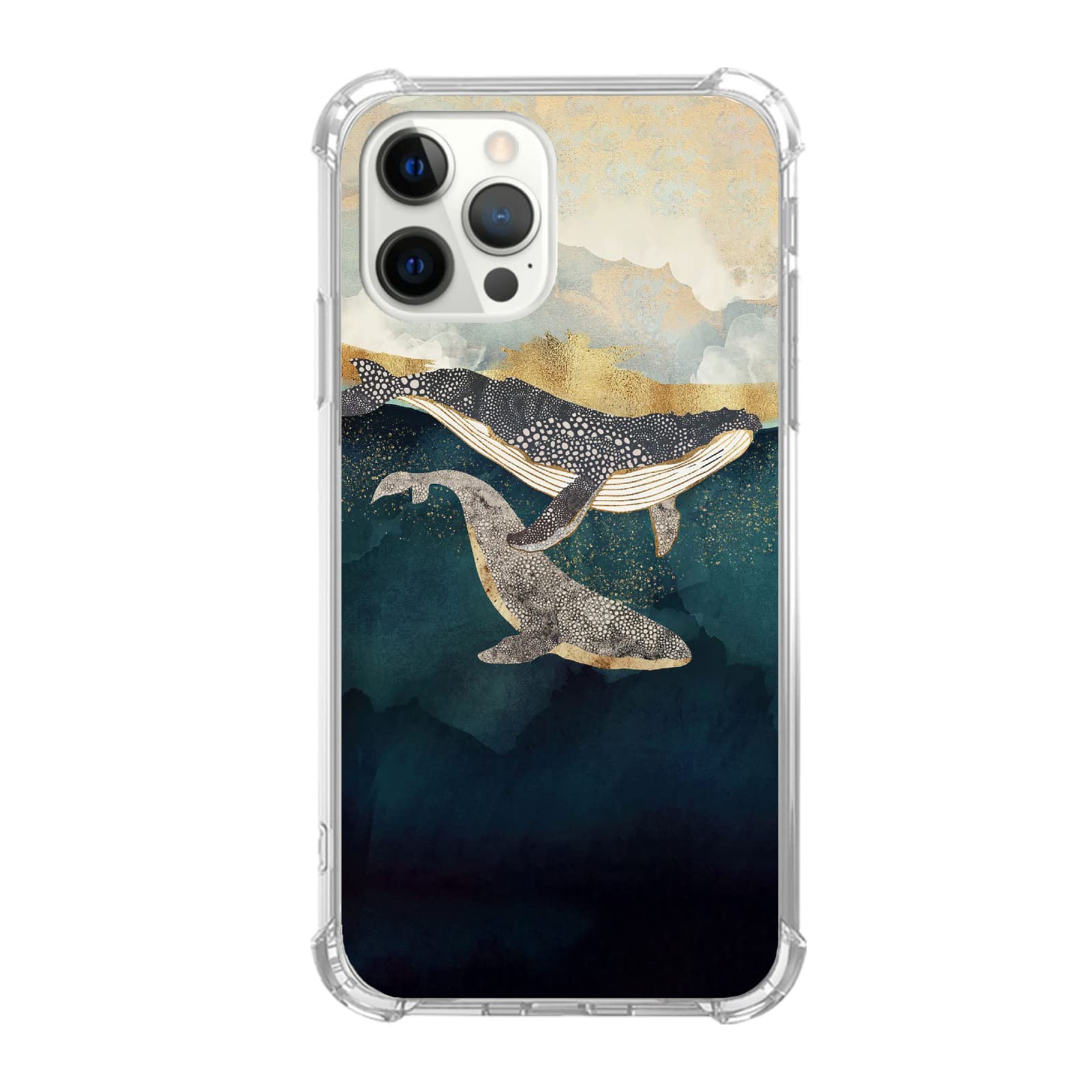Premium Ocean Whale Phone Case for iPhone 12 Pro Max - Trendy TPU Bumper Cover with Shock Absorption for Men & Women | Perfect for Beach Trips, Summer Outings & Marine Lovers