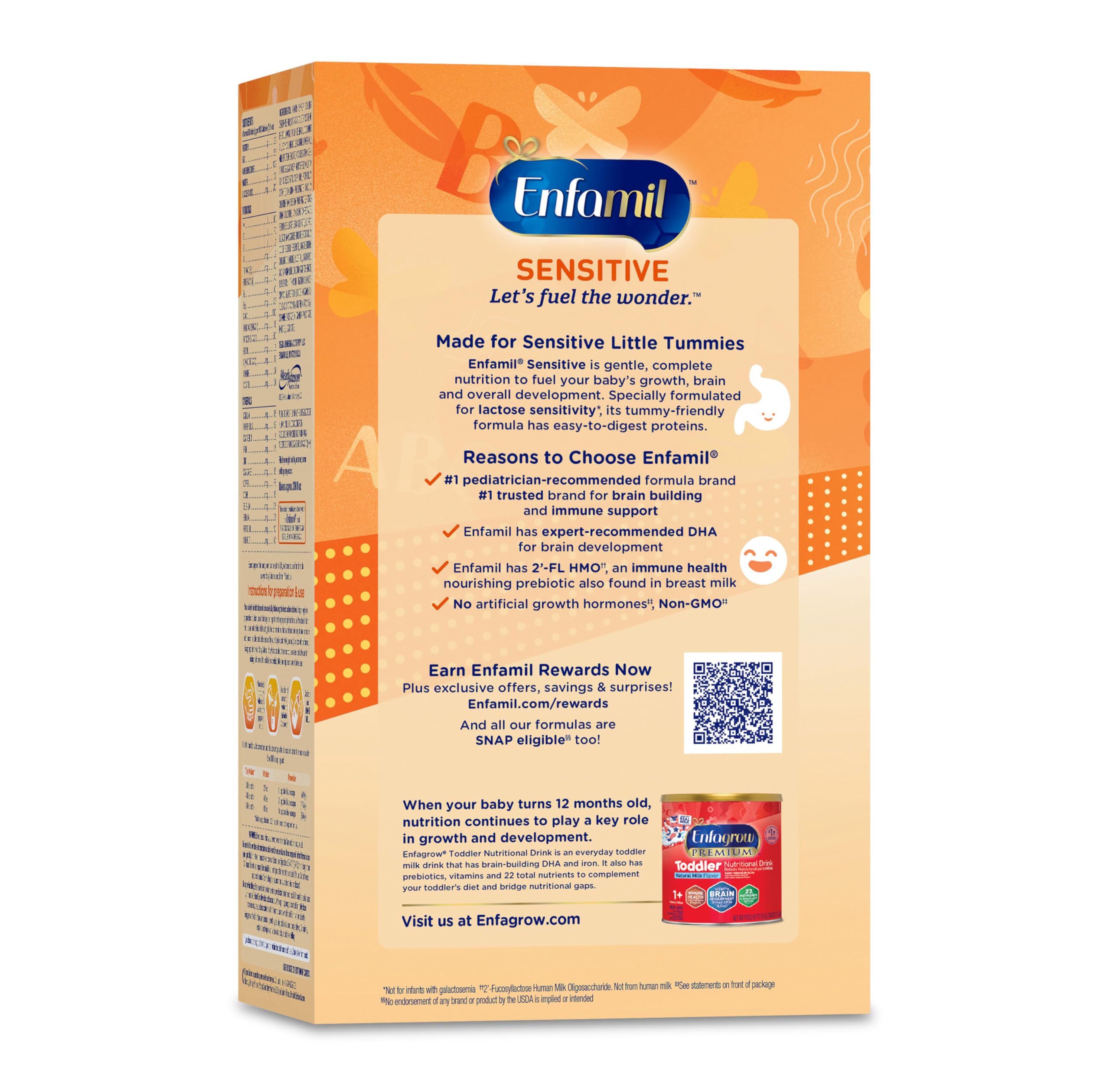 Enfamil Sensitive Baby Formula with DHA, Iron & Prebiotics - Lactose Sensitivity Infant Powder for Brain & Immune Support - Non-GMO, Breast Milk Inspired - 117.6 Oz Refill Box - Ideal for Newborns & Infants with Digestive Sensitivity