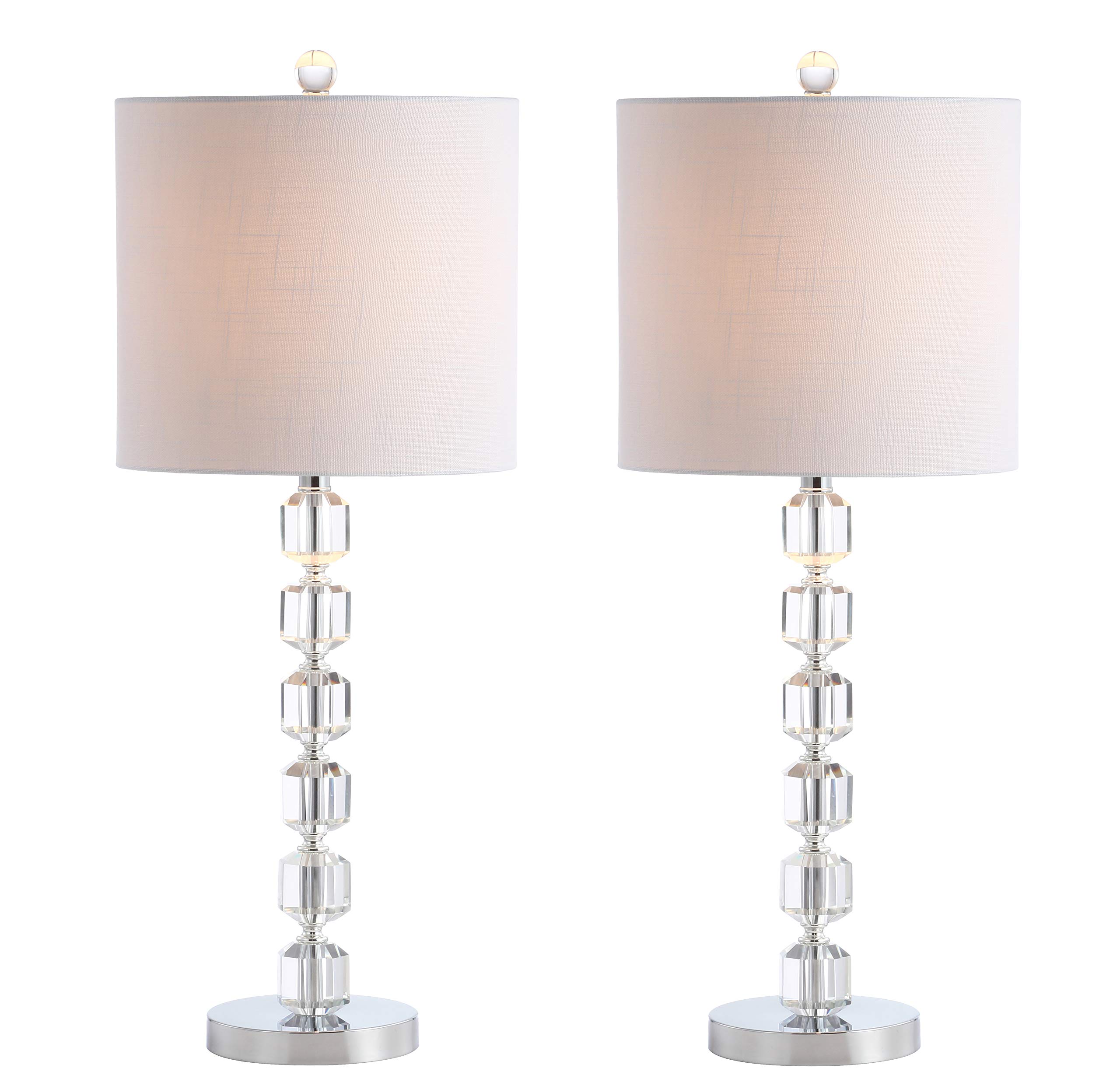Jonathan Y JYL5053A-SET2 Set of 2 Modern Stacked Crystal/Metal LED Table Lamps - 27.5