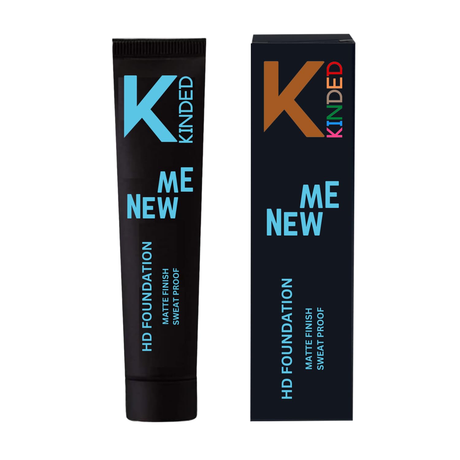 KINDED New Me HD Liquid Foundation - Oil Based Creamy Formula, Matte Finish, 30ml, 01 Light Shade - Sweat Proof, Waterproof, Buildable Coverage for Flawless Face Makeup | Perfect for Daily Wear, Special Occasions & Long-Lasting Makeup Looks