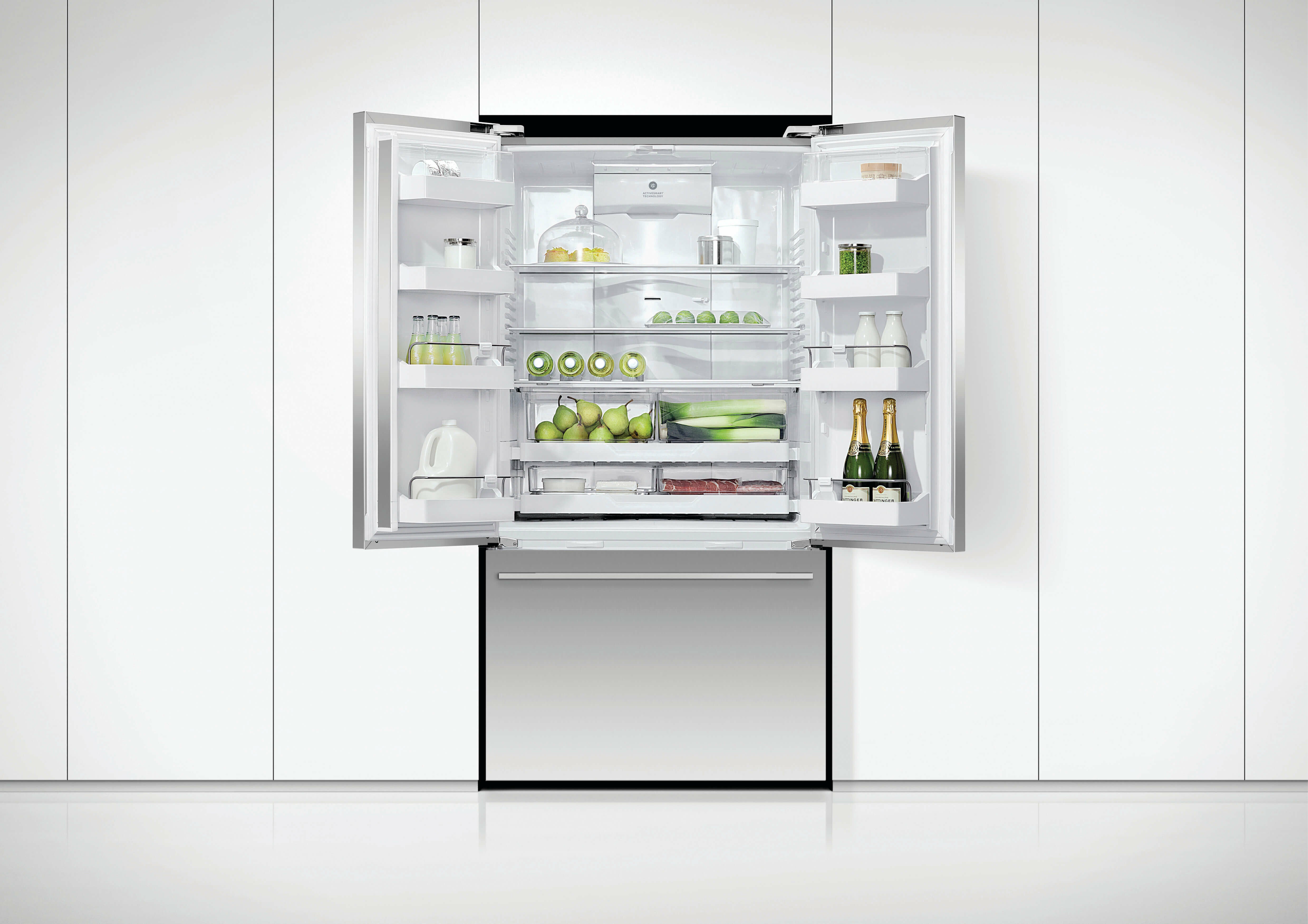 Fisher & Paykel 569L ActiveSmart French Door Refrigerator RF610ADUX5 - Energy Efficient Large Capacity Fridge for Modern Kitchens & Open Plan Living Spaces
