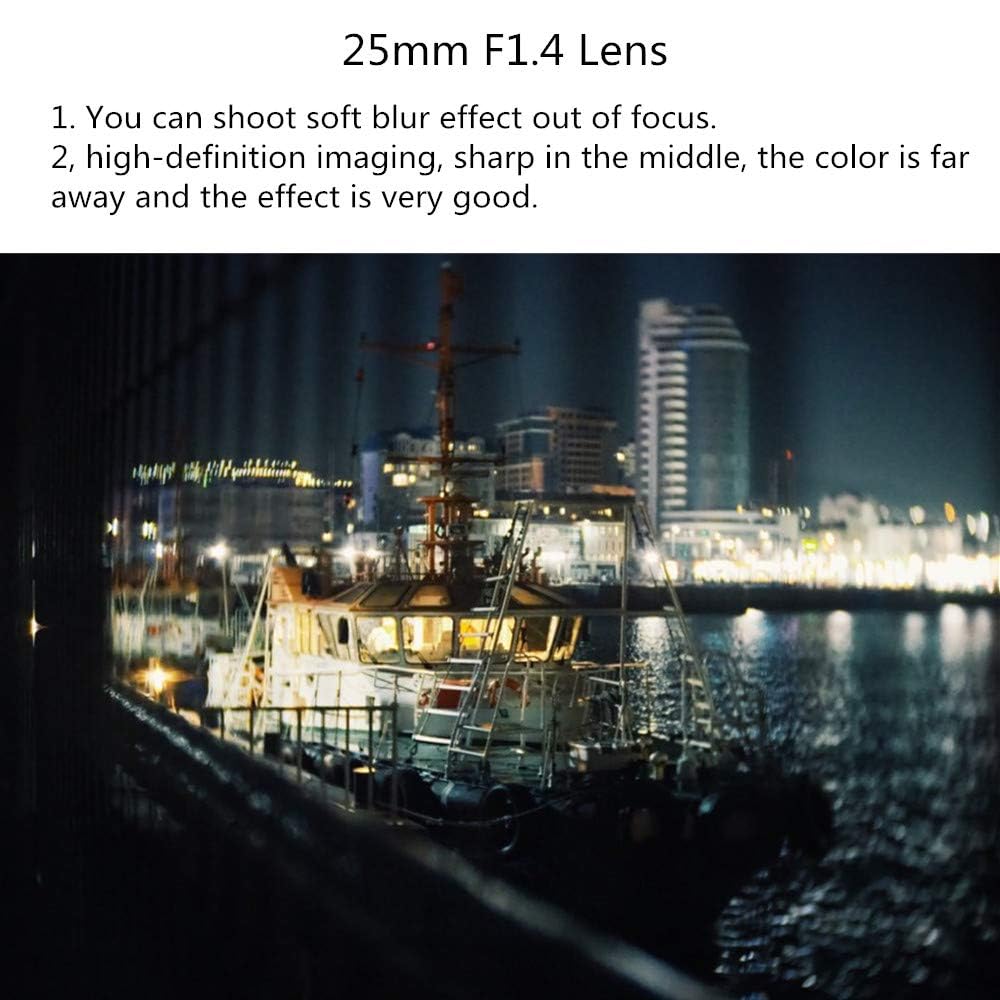 25mm F1.4 CCTV Lens for C Mount Cameras & 16mm C Mount to Micro Four Thirds Adapter - Professional Video & Photography for Filmmaking, Surveillance, and Vlogging