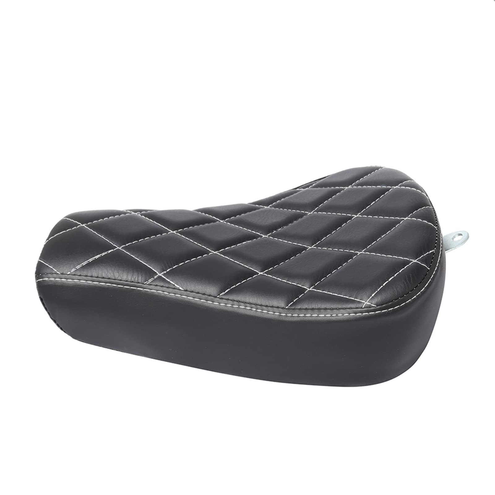 Premium Motorcycle Solo Seat Cushion for Harley Sportster XL1200 883 72 48 - Black Diamond Stitching - Comfort Ride Accessory for Long Distance Cruising & Daily Commuting