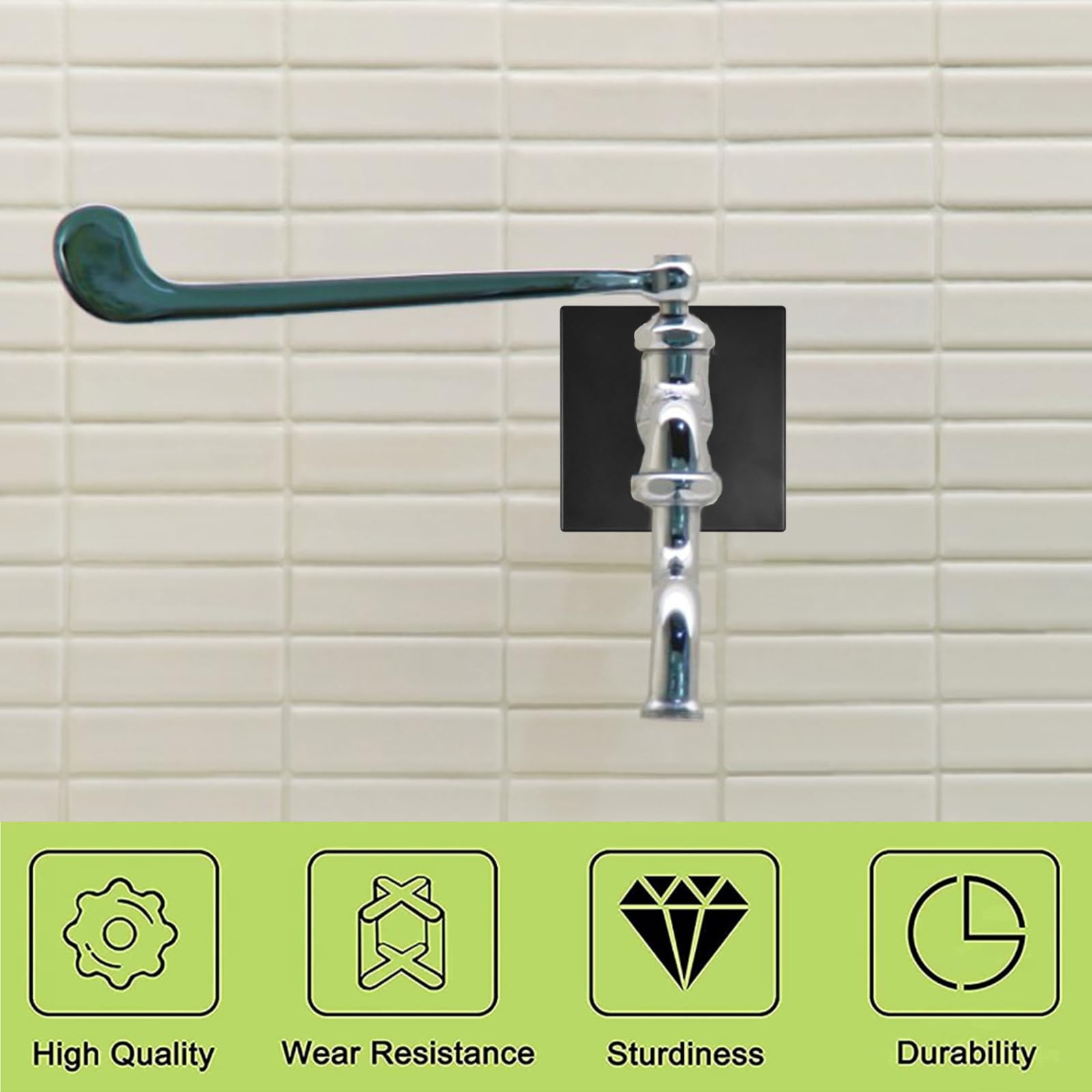 UFURMATE 2Pcs ABS Plastic Square Pipe Wall Covers - Self-Adhesive Decorative Escutcheon Plates for 28mm Diameter Shower Pipes (Black) | Bathroom Renovation & Pipe Concealment Solution