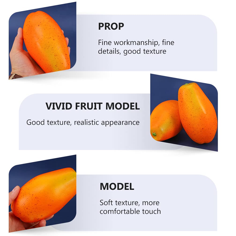 KESYOO Artificial Pawpaw Fruit - Realistic Fake Fruit Decor for Home Kitchen, Dining Table Centerpiece, Party & Wedding Decoration