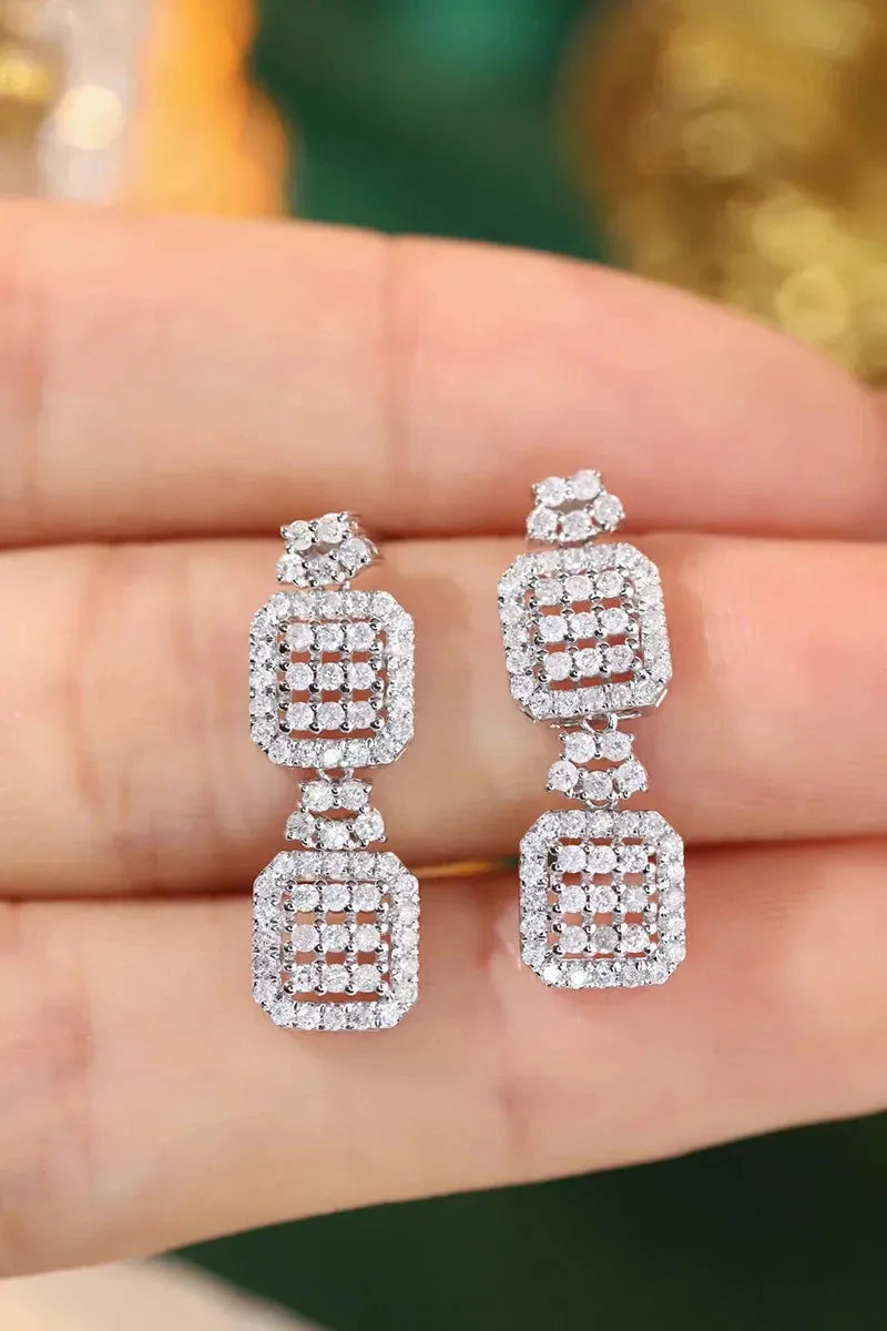 18K White Gold Diamond Drop Earrings for Women - 0.90 Carat Natural Diamond Luxury Wedding Jewelry | Elegant Dangle Earrings for Bridal, Anniversary & Special Occasions