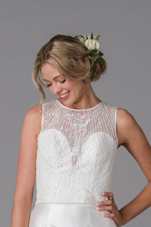 Lis Simon SS201 Beaded Embellished Bodice - Elegant Women's Party Dress for Weddings, Evening Gala & Special Occasions